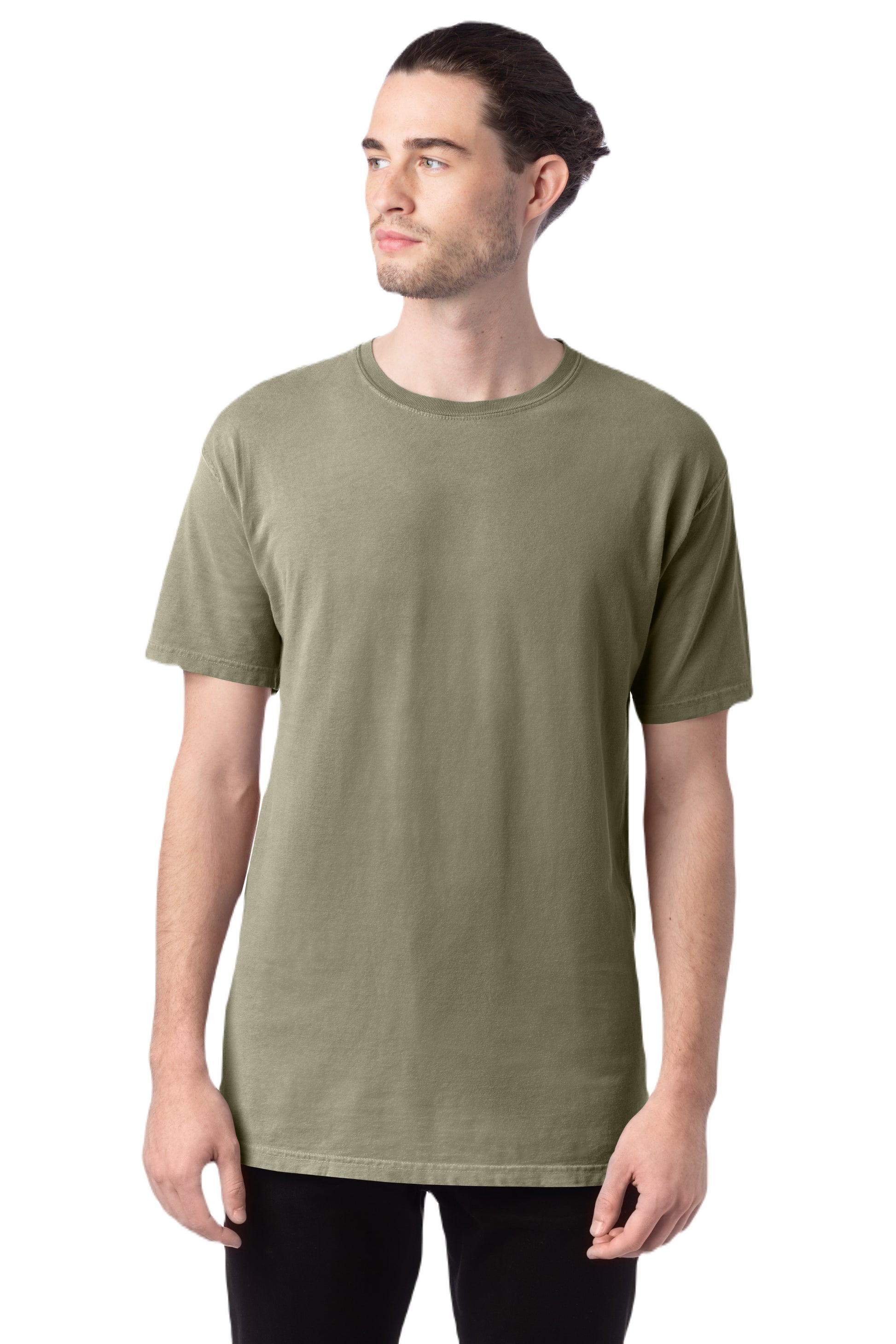 100% Ringspun Cotton Garment-Dyed T-Shirt - Faded Fatigue