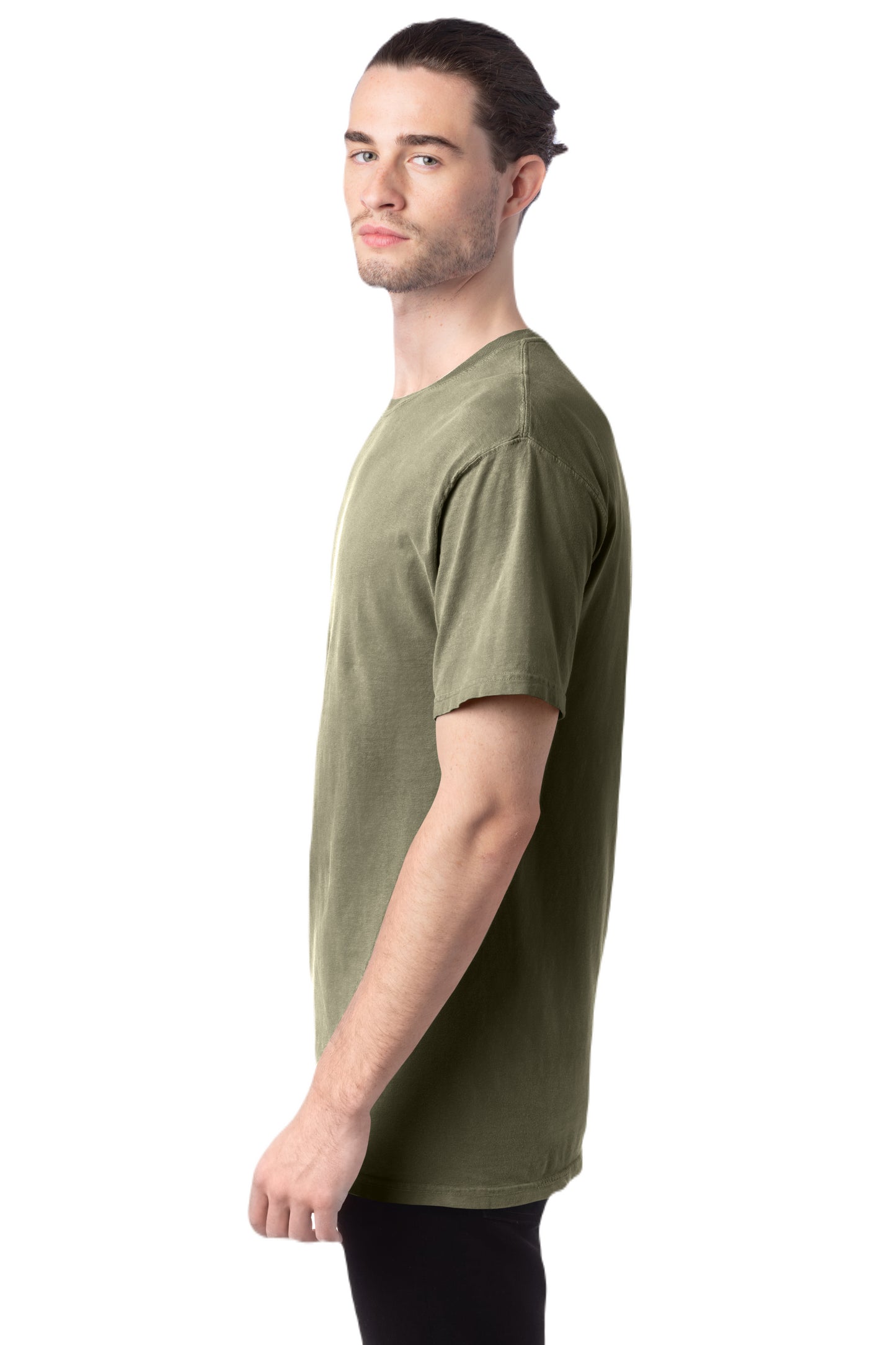 100% Ringspun Cotton Garment-Dyed T-Shirt - Faded Fatigue