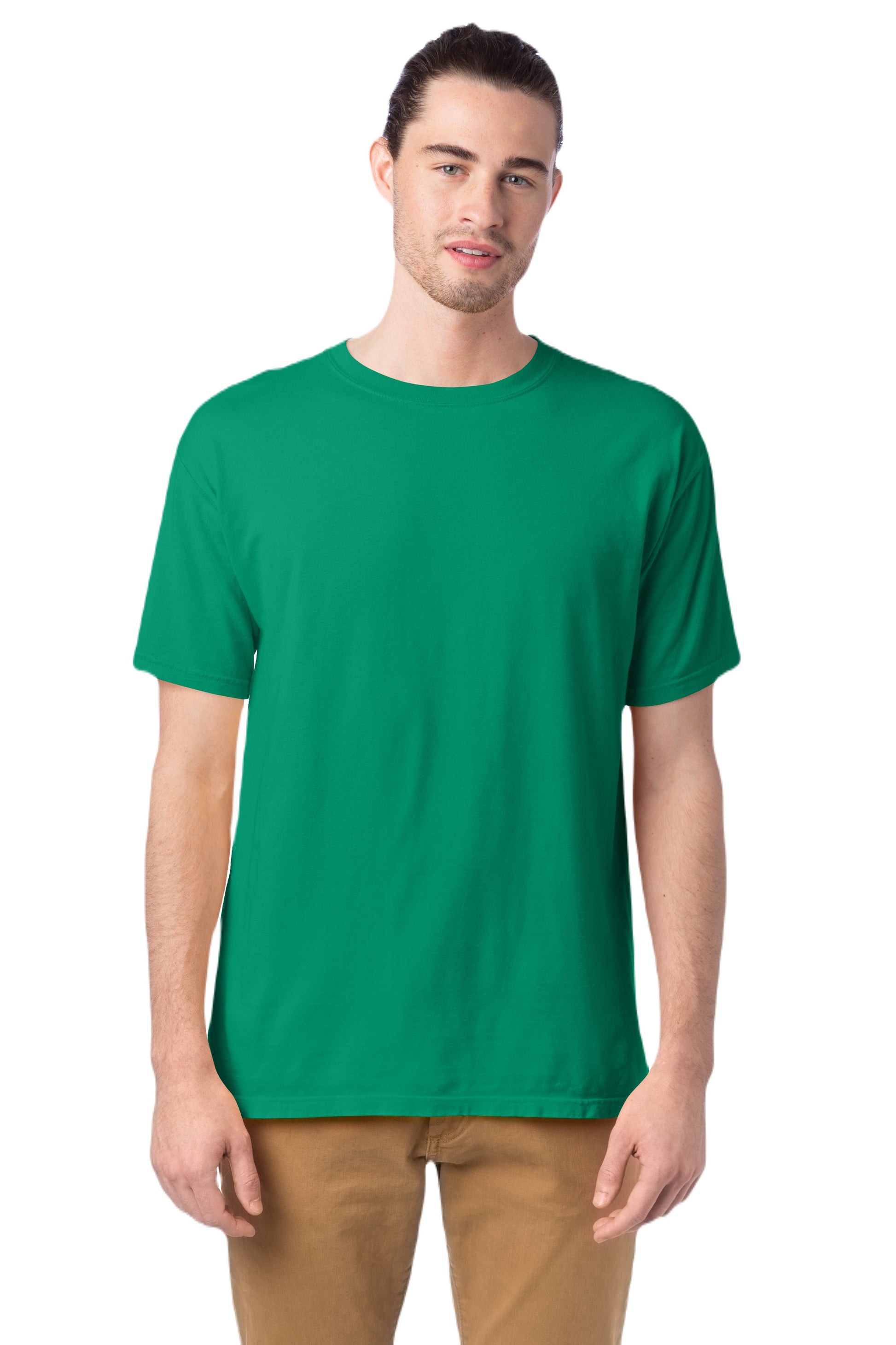 100% Ringspun Cotton Garment-Dyed T-Shirt - Rich Green Grass