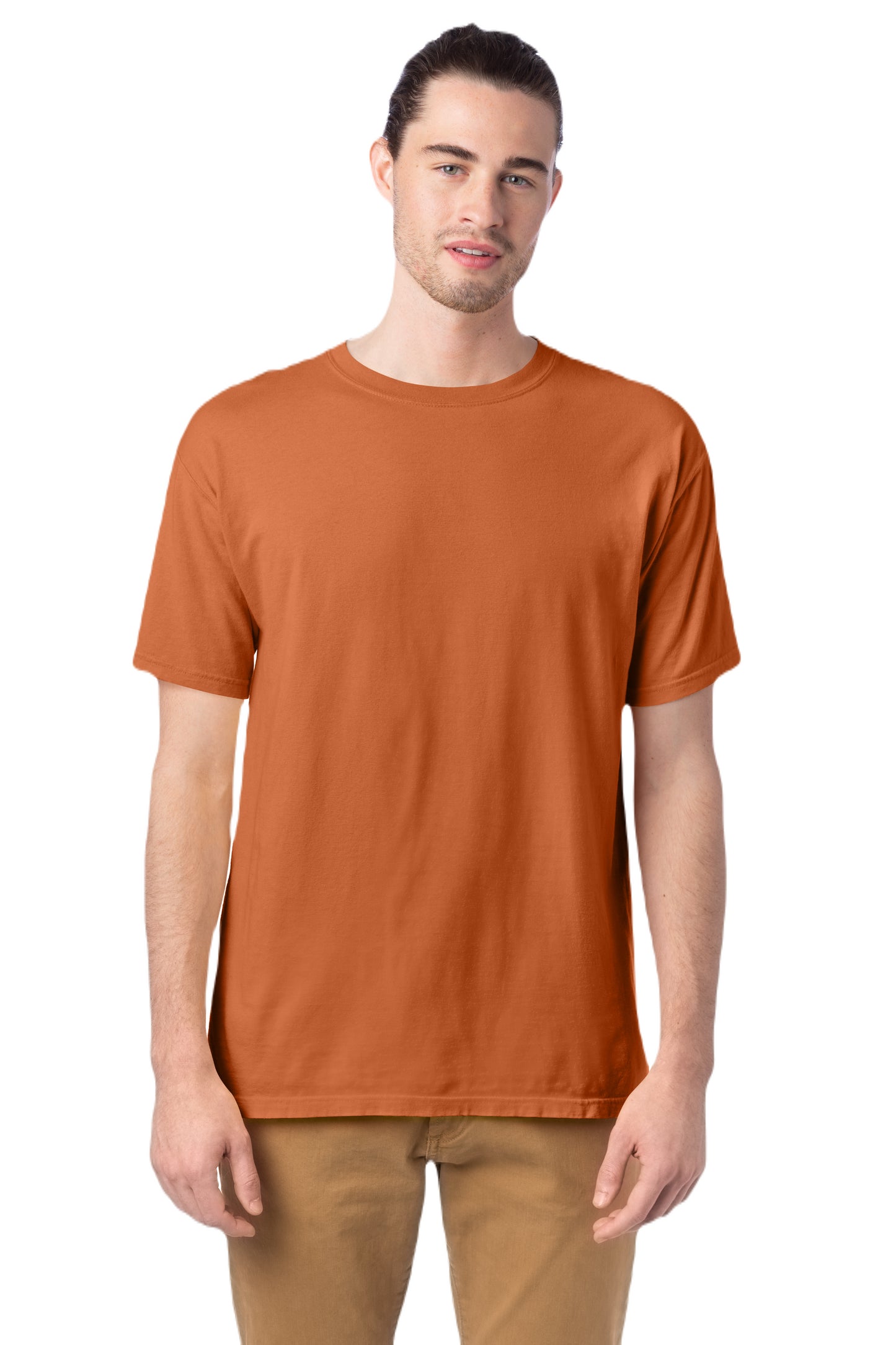 100% Ringspun Cotton Garment-Dyed T-Shirt - Texas Orange