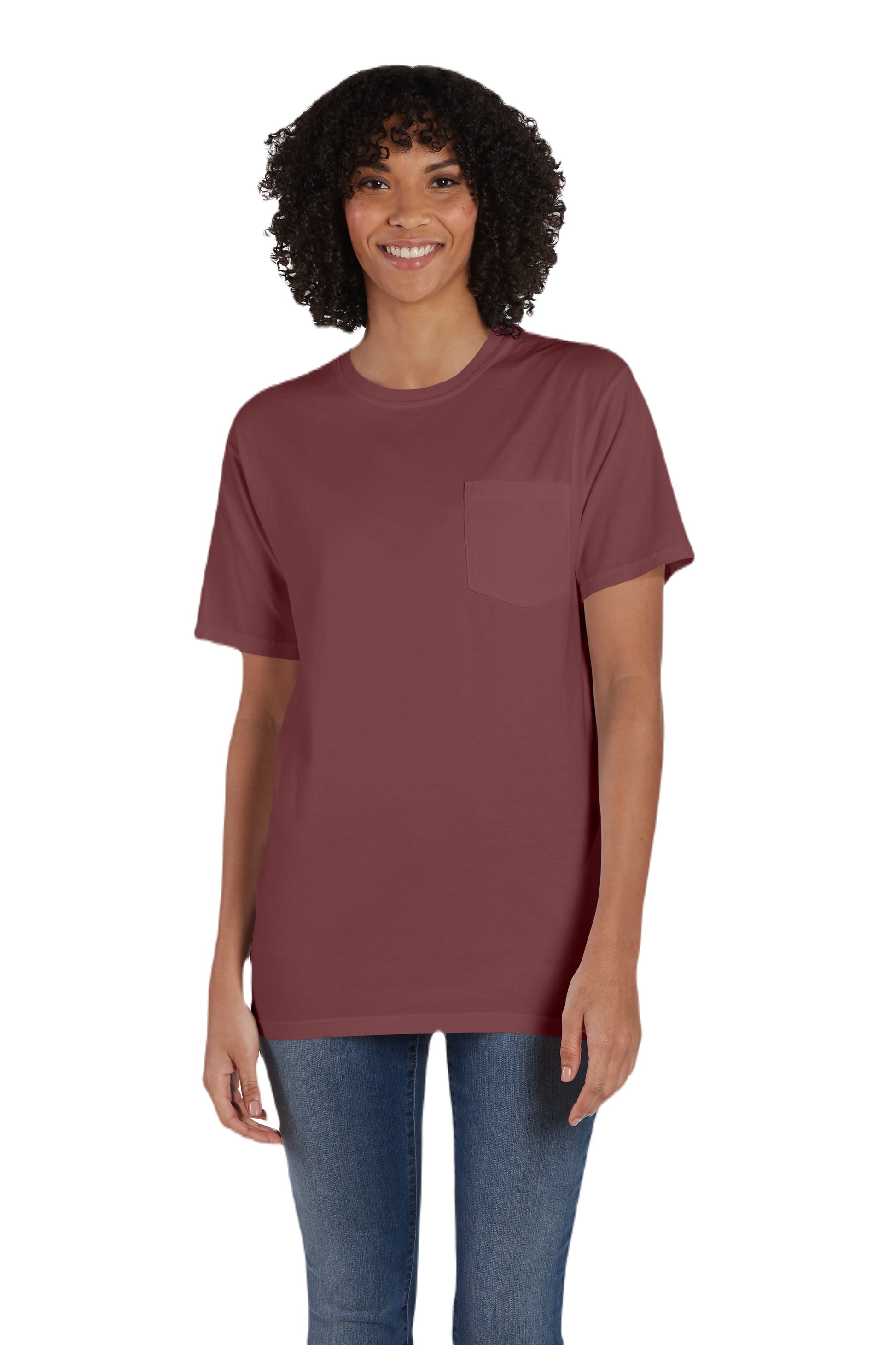 Unisex 100% Ringspun Cotton Garment-Dyed T-Shirt with Pocket - Cayenne