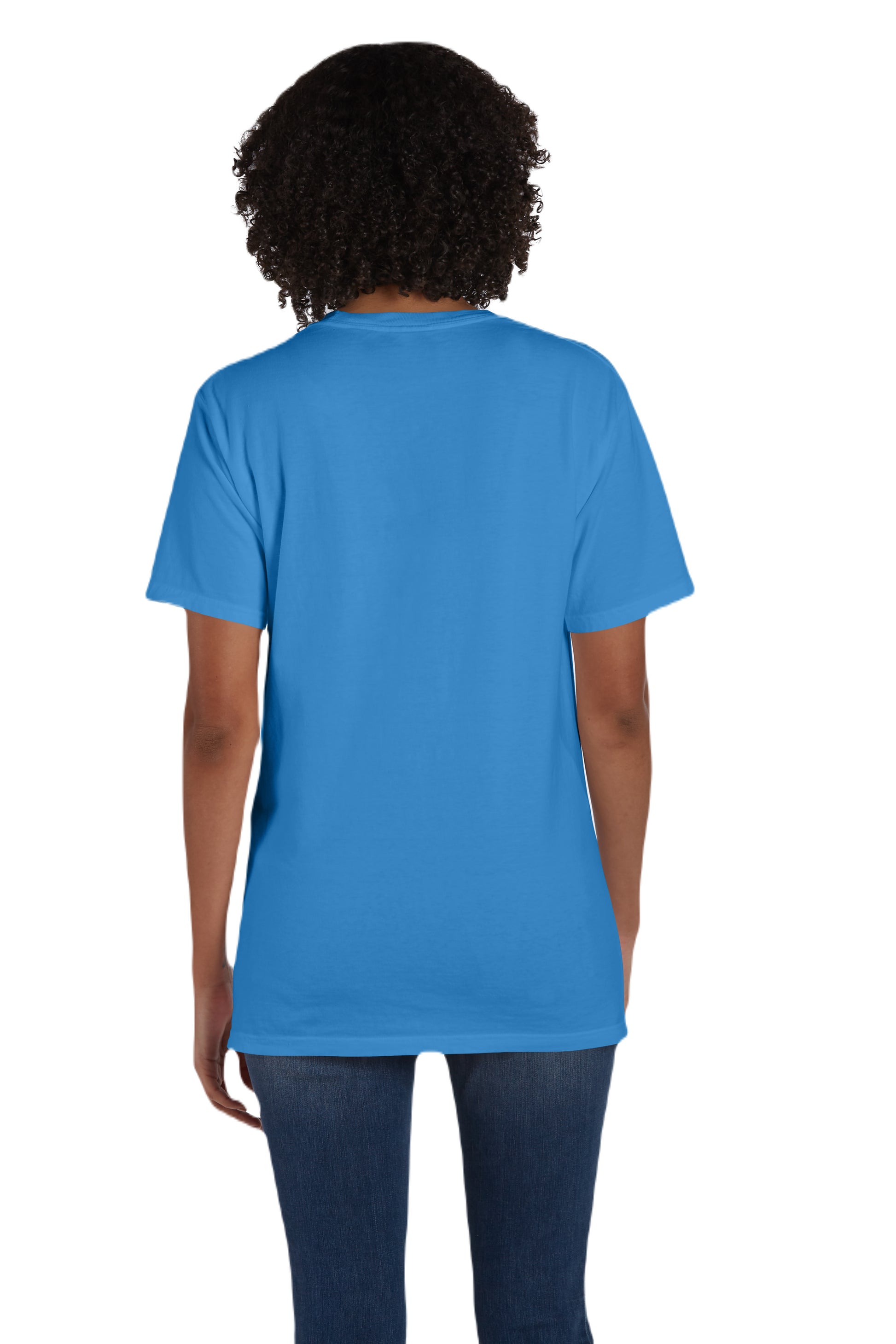 Unisex 100% Ringspun Cotton Garment-Dyed T-Shirt with Pocket - Summer Sky