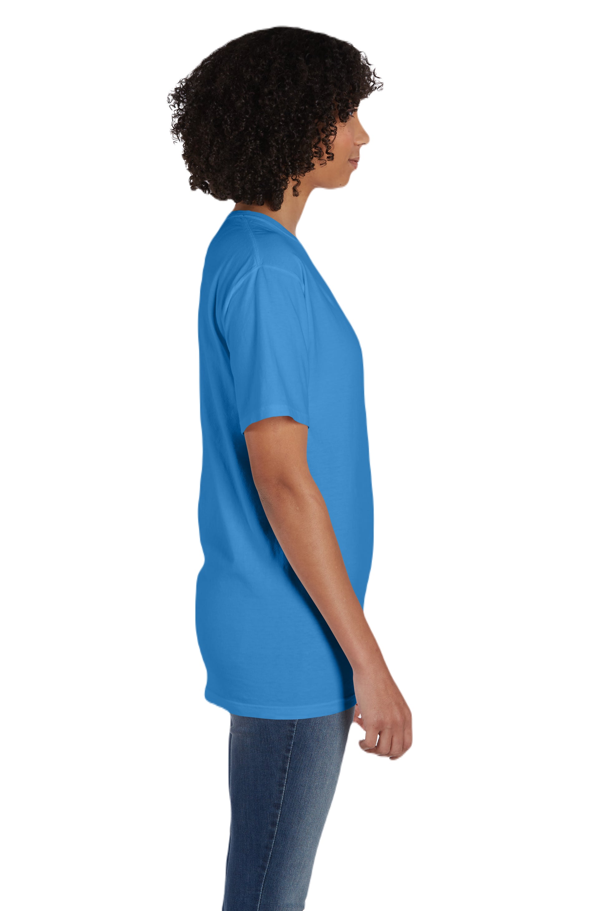 Unisex 100% Ringspun Cotton Garment-Dyed T-Shirt with Pocket - Summer Sky