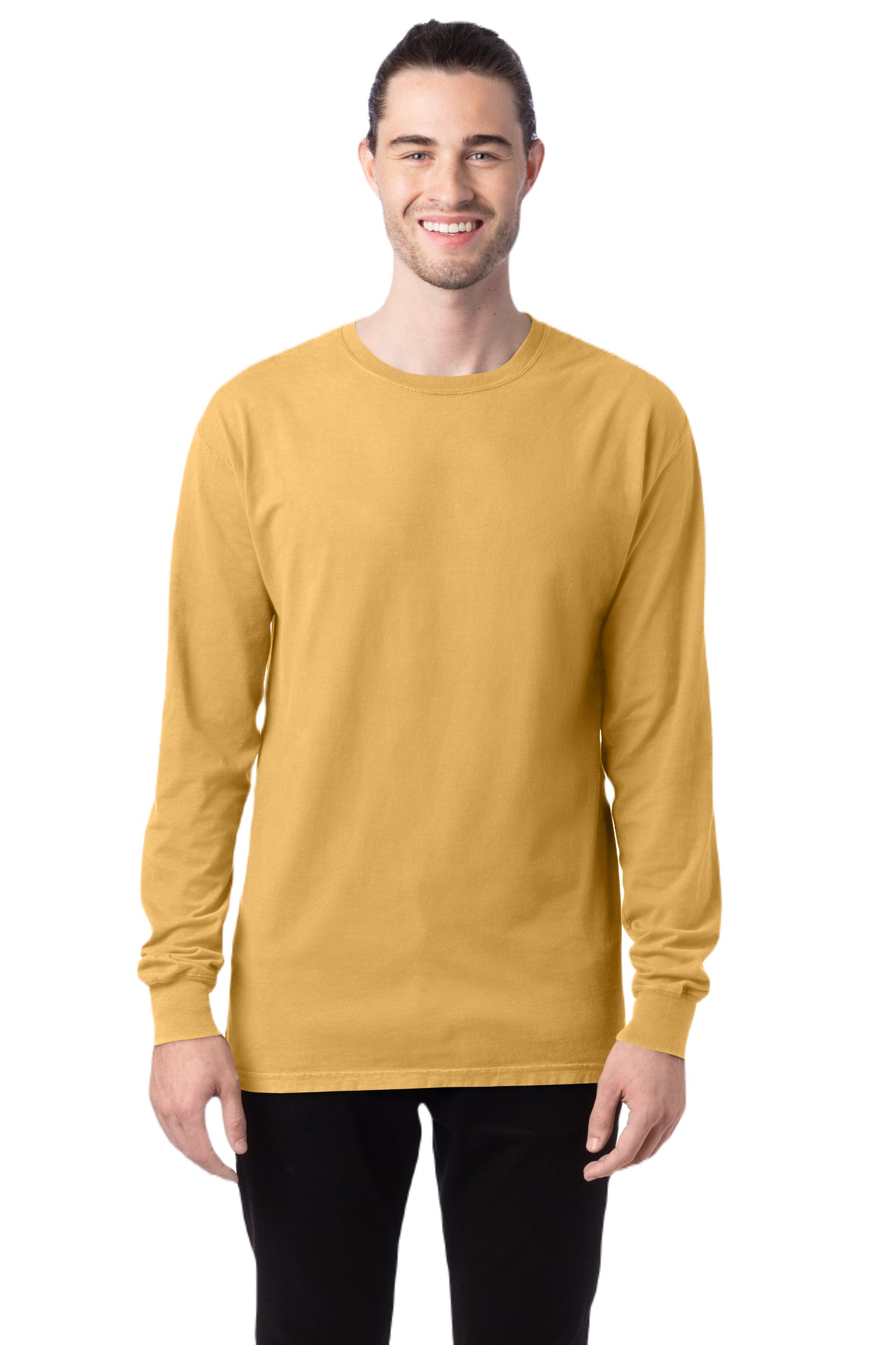 Unisex 100% Ringspun Cotton Garment-Dyed Long-Sleeve T-Shirt - Artisan Gold
