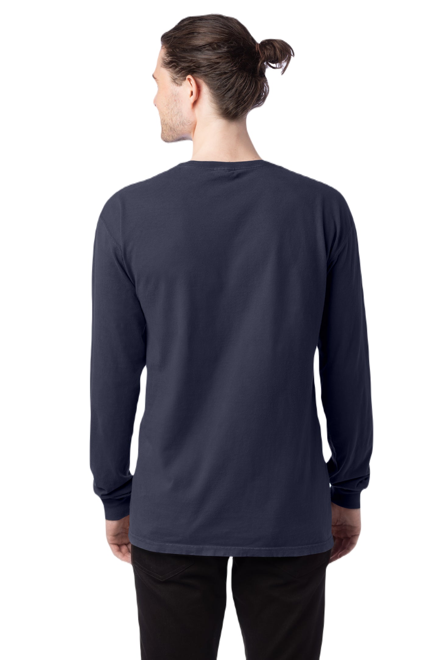 Unisex 100% Ringspun Cotton Garment-Dyed Long-Sleeve T-Shirt - Anchor Slate