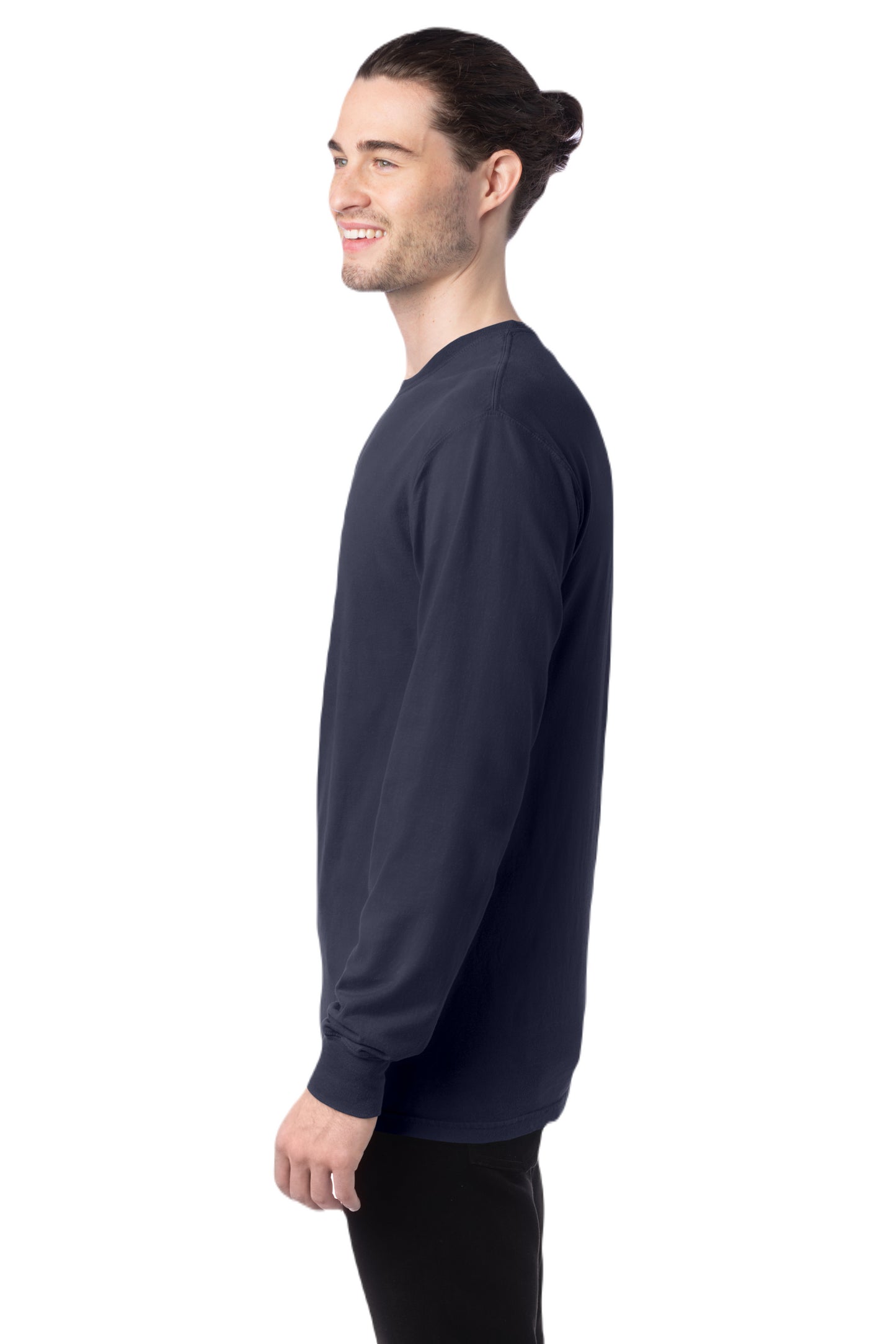 Unisex 100% Ringspun Cotton Garment-Dyed Long-Sleeve T-Shirt - Anchor Slate