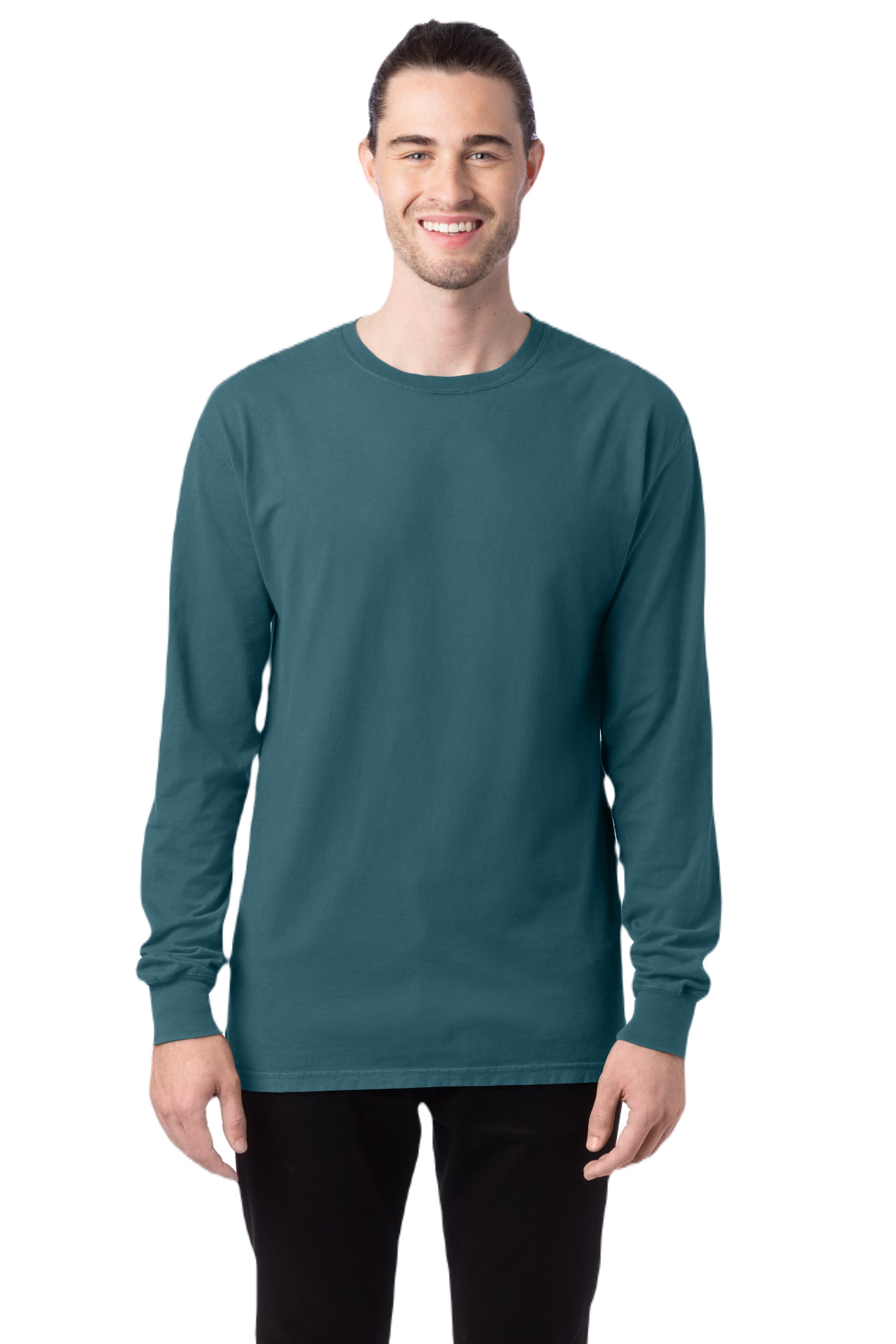 Unisex 100% Ringspun Cotton Garment-Dyed Long-Sleeve T-Shirt - Cactus