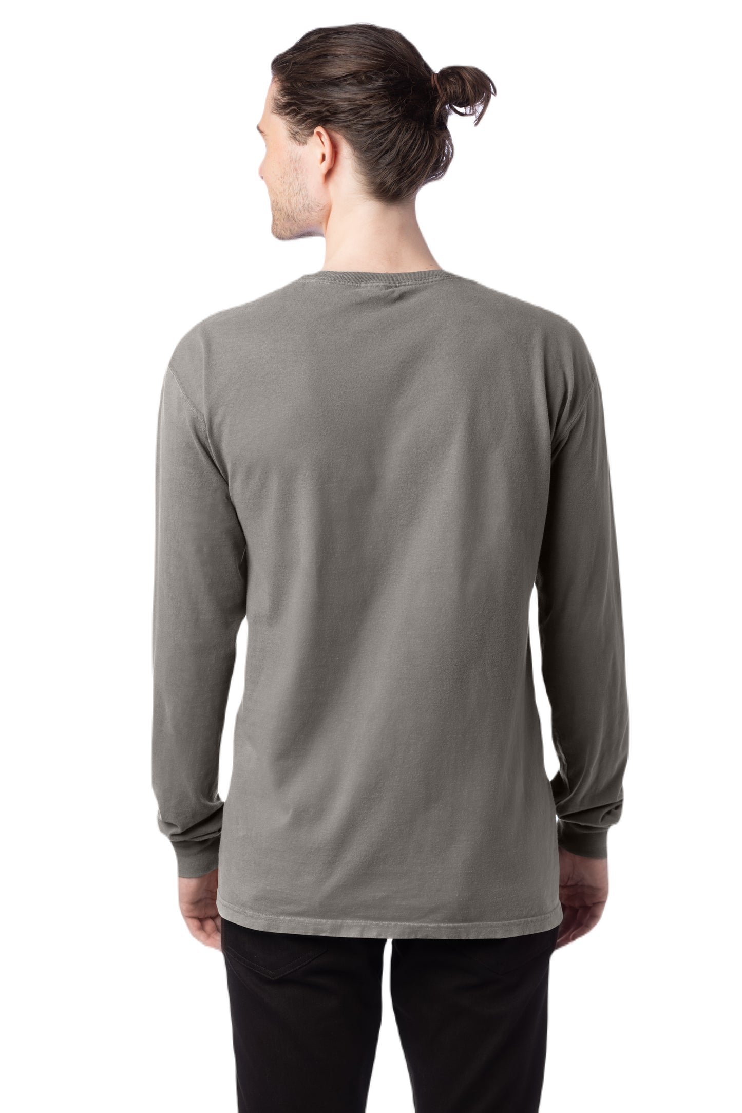 Unisex 100% Ringspun Cotton Garment-Dyed Long-Sleeve T-Shirt - Concrete