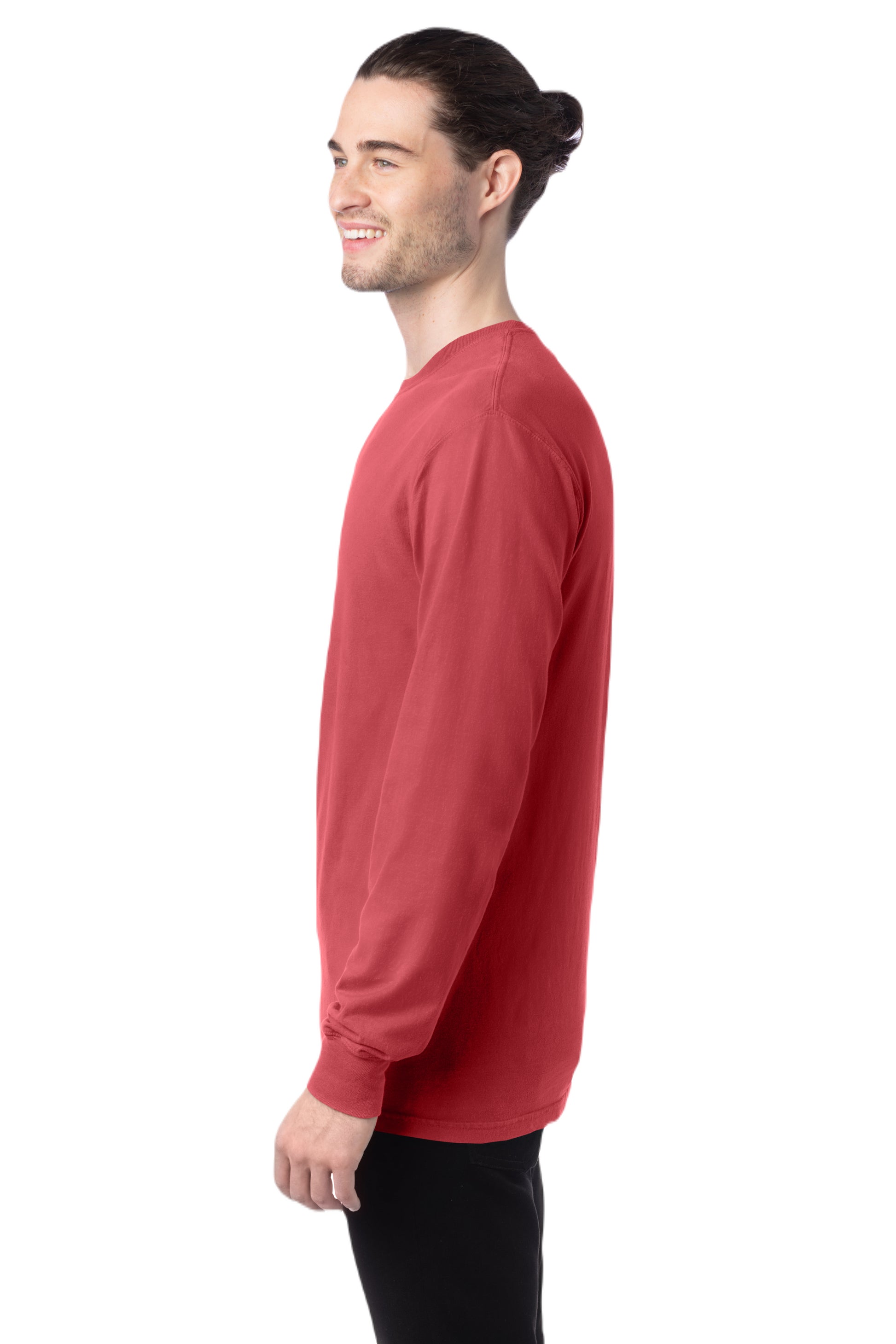 Unisex 100% Ringspun Cotton Garment-Dyed Long-Sleeve T-Shirt - Crimson Fall
