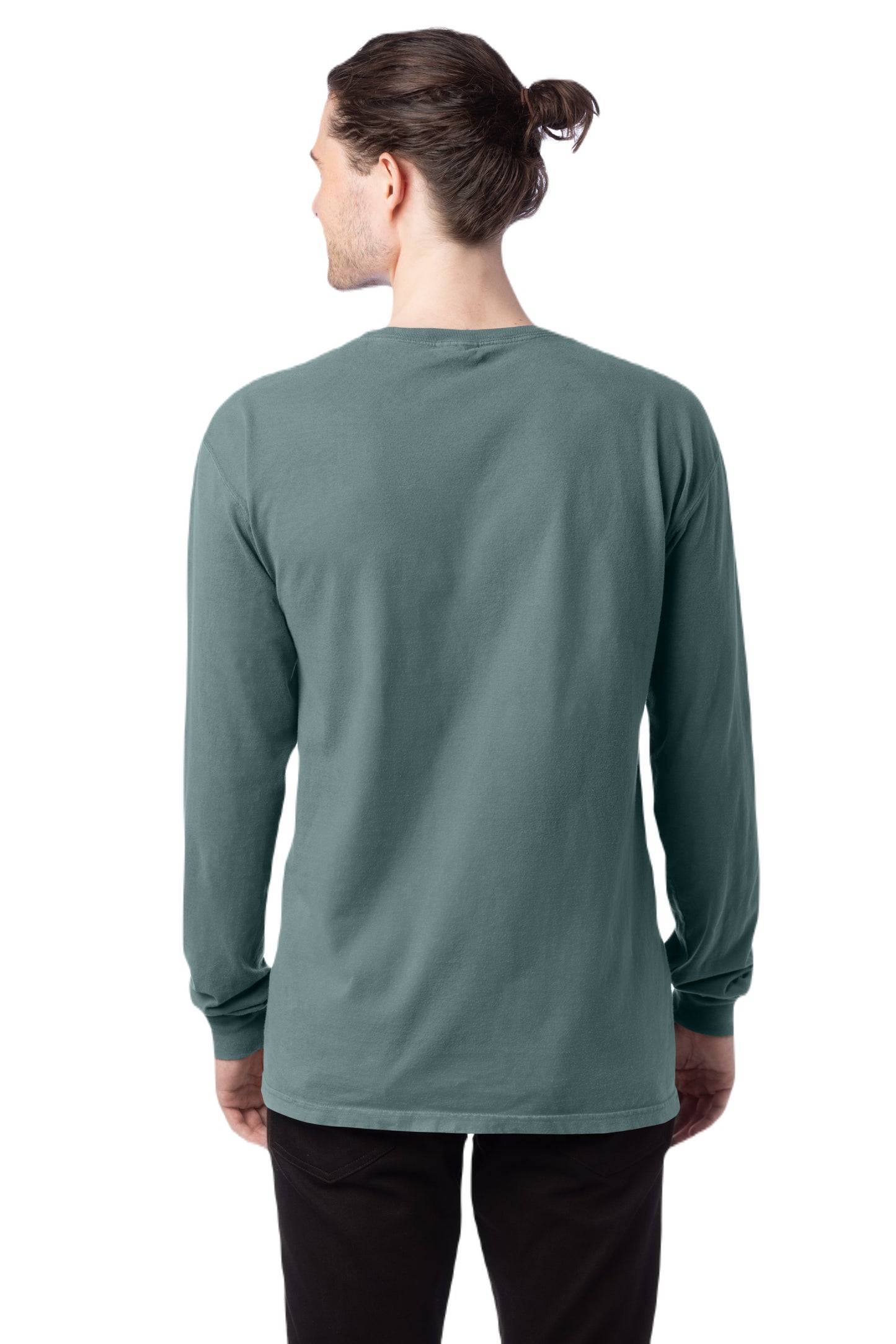Unisex 100% Ringspun Cotton Garment-Dyed Long-Sleeve T-Shirt - Cypress Green