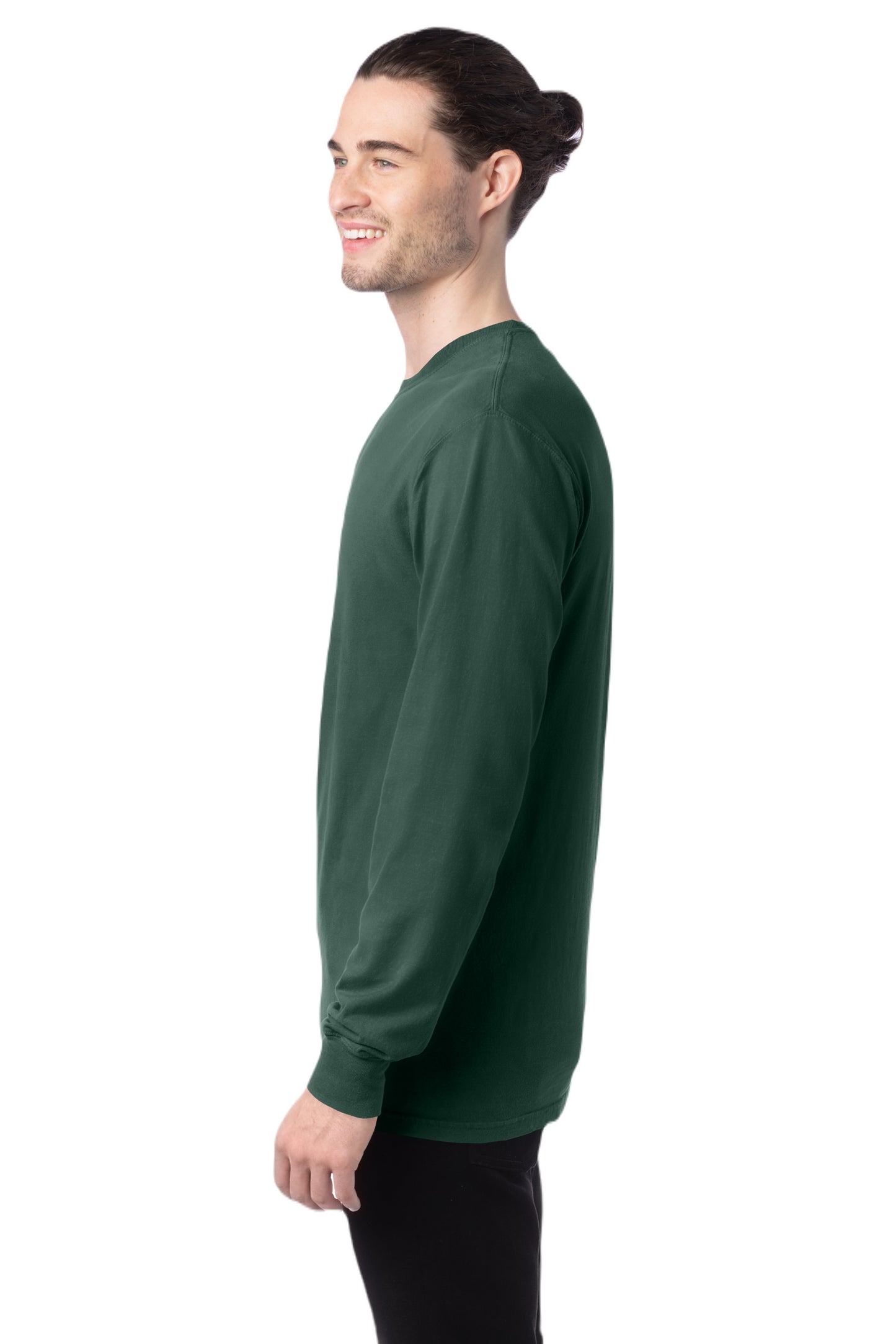 Unisex 100% Ringspun Cotton Garment-Dyed Long-Sleeve T-Shirt - Field Green