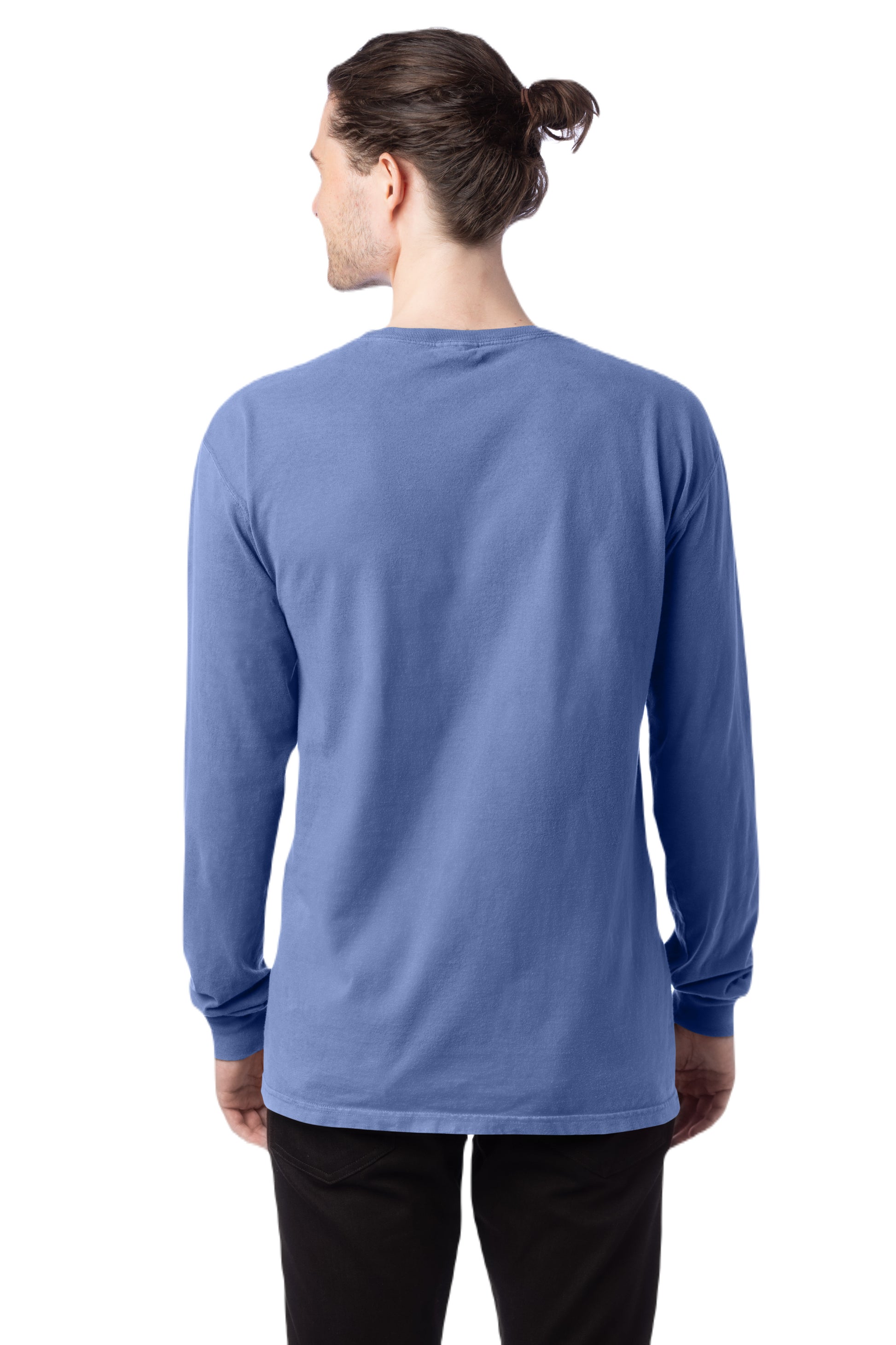 Unisex 100% Ringspun Cotton Garment-Dyed Long-Sleeve T-Shirt - Frontier Blue