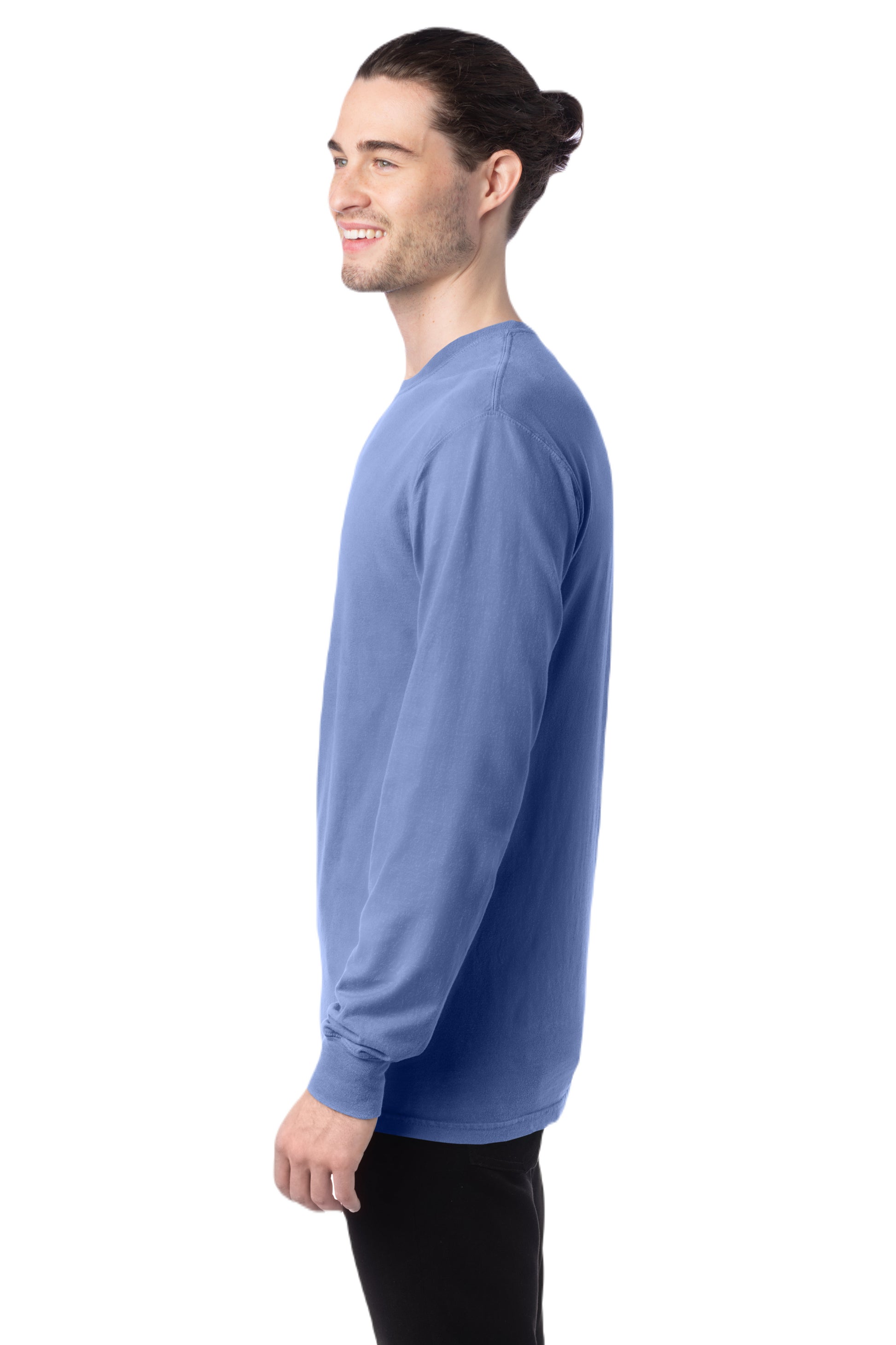 Unisex 100% Ringspun Cotton Garment-Dyed Long-Sleeve T-Shirt - Frontier Blue