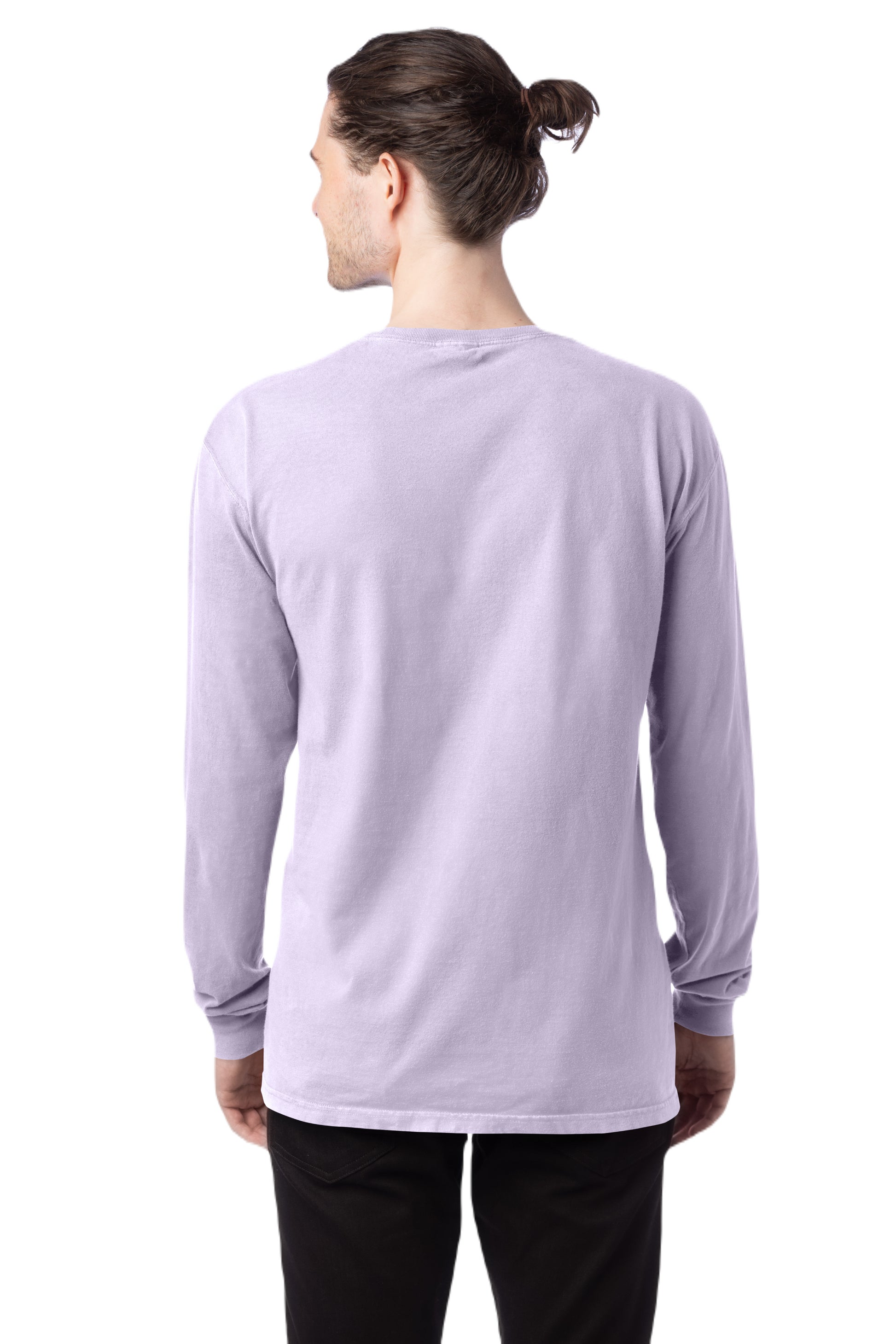 Unisex 100% Ringspun Cotton Garment-Dyed Long-Sleeve T-Shirt - Future Lavender