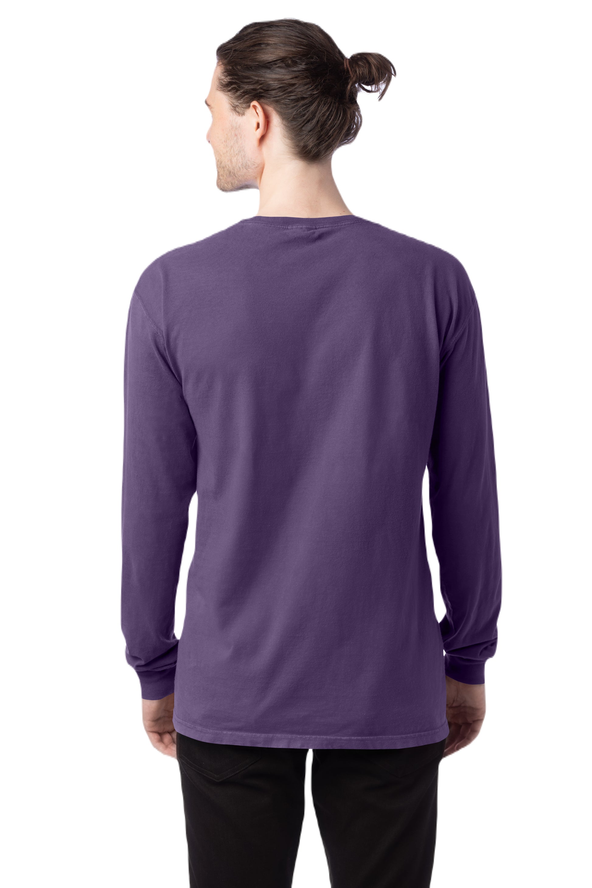 Unisex 100% Ringspun Cotton Garment-Dyed Long-Sleeve T-Shirt - Grape Soda