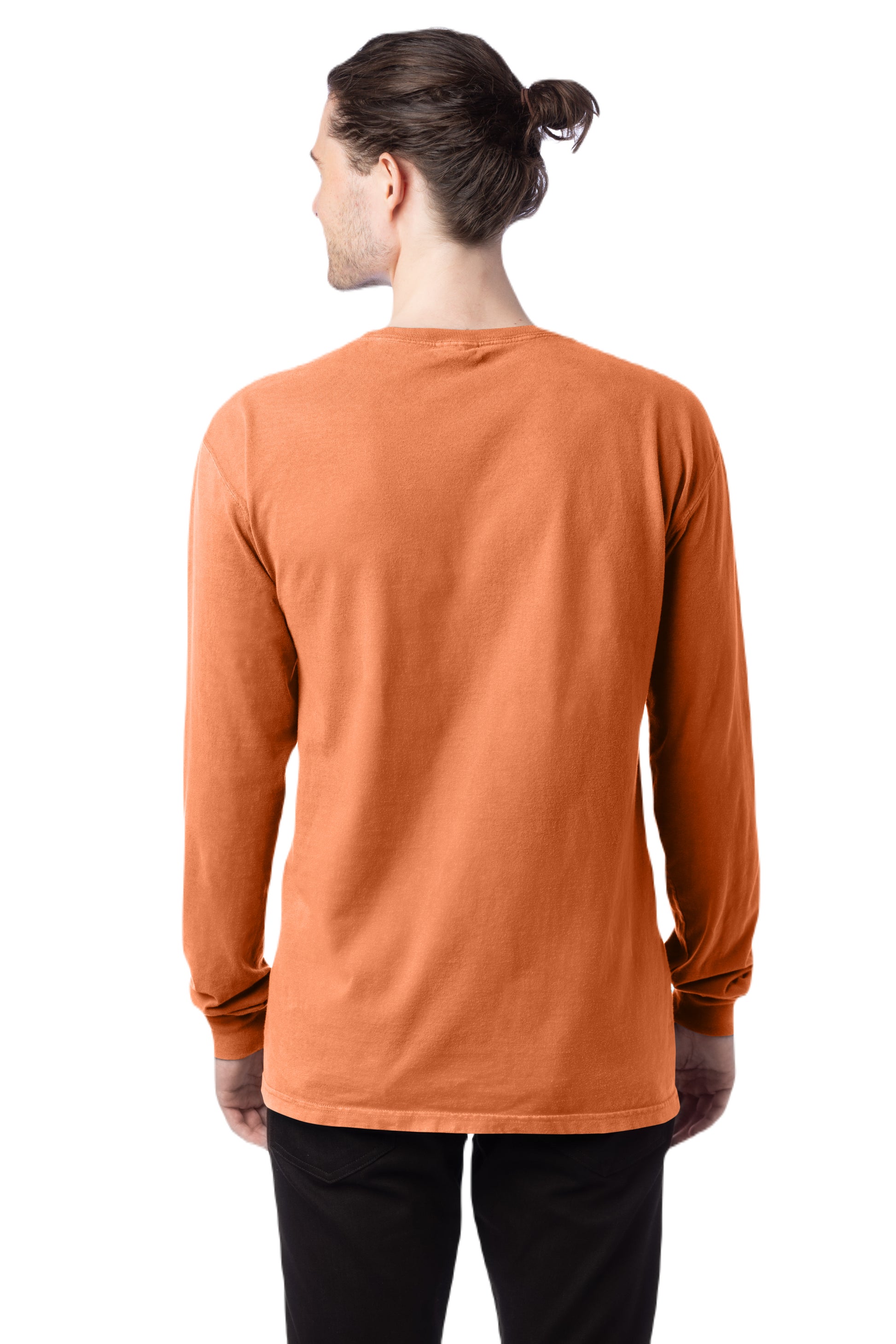 Unisex 100% Ringspun Cotton Garment-Dyed Long-Sleeve T-Shirt - Horizon Orange