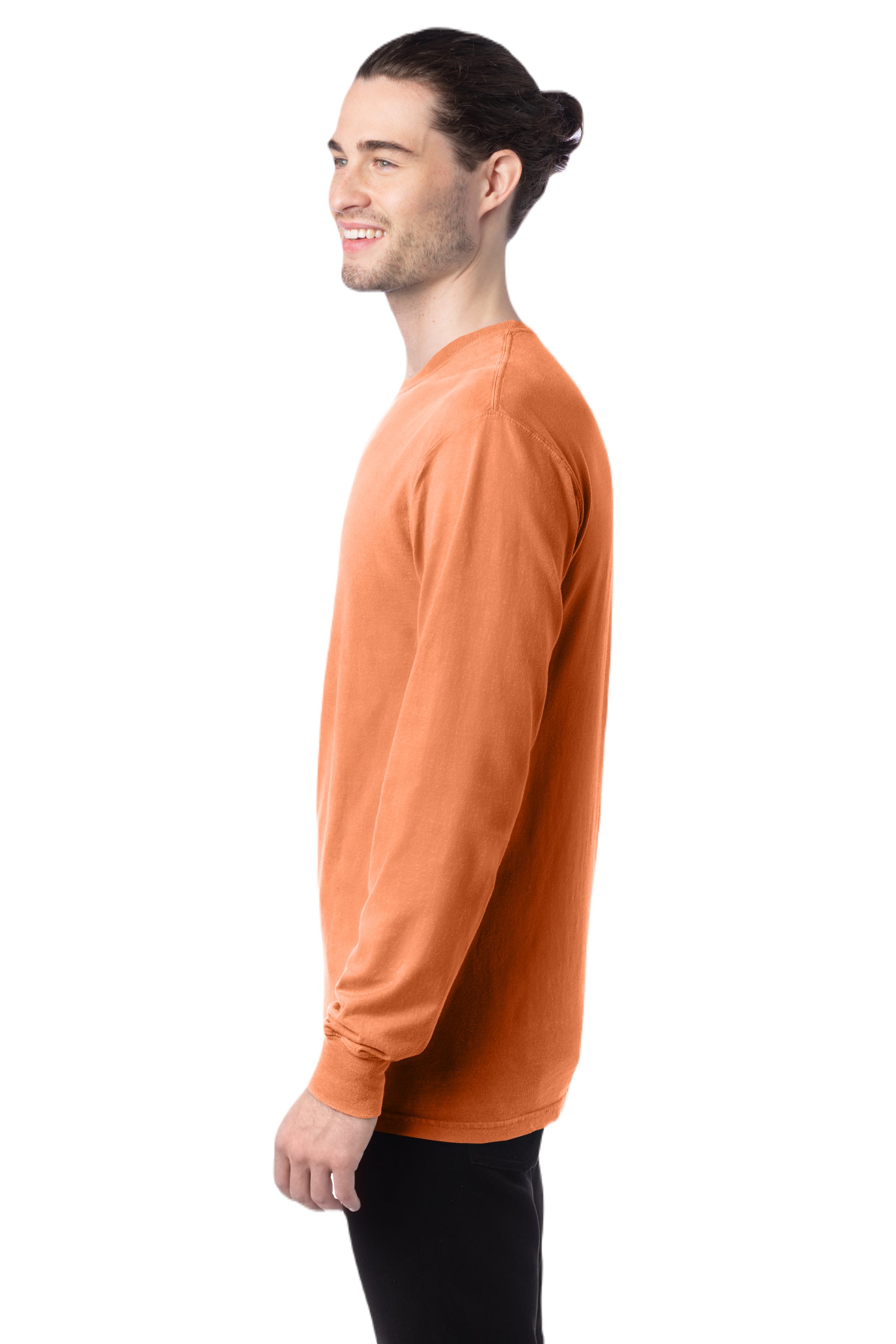 Unisex 100% Ringspun Cotton Garment-Dyed Long-Sleeve T-Shirt - Horizon Orange