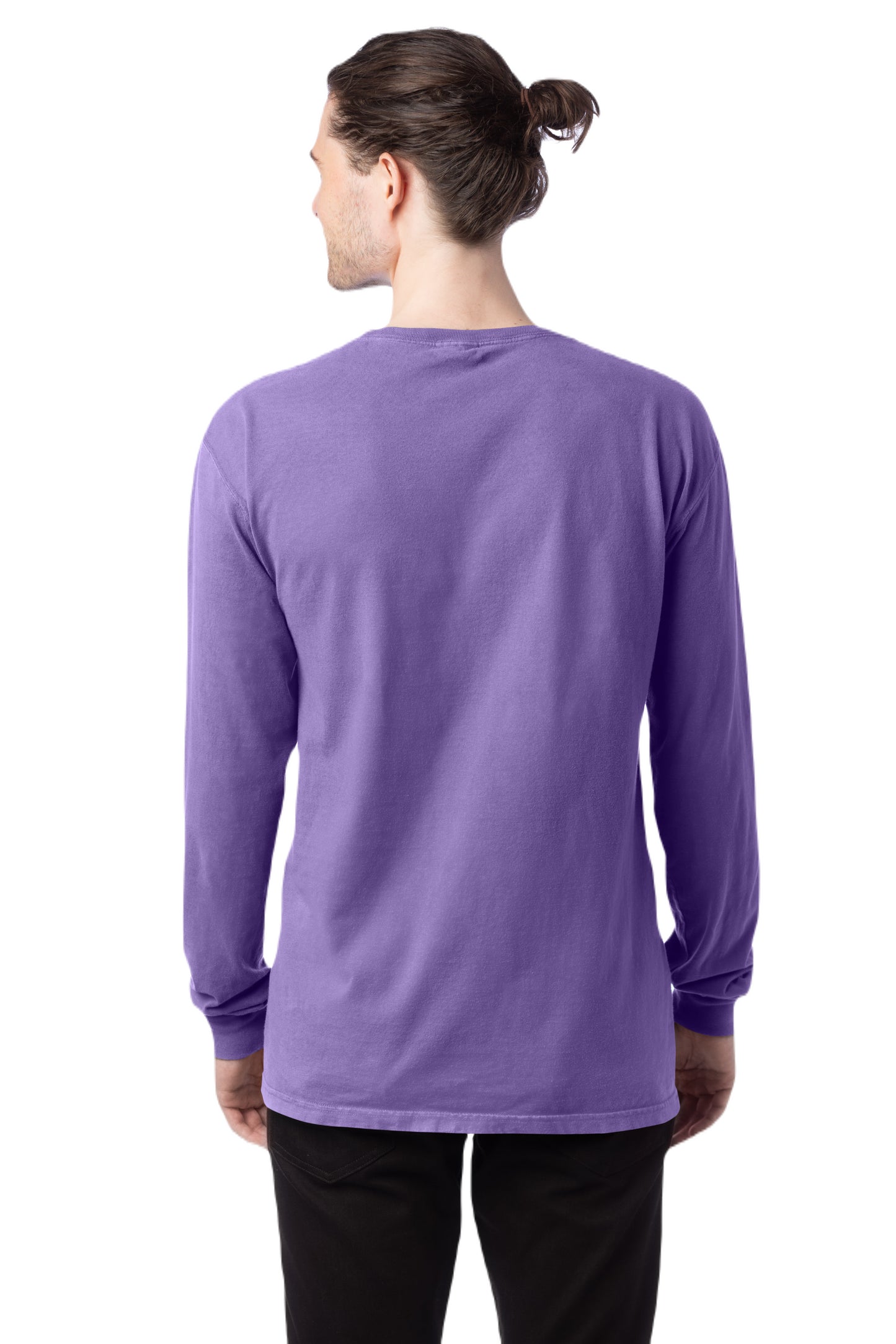 Unisex 100% Ringspun Cotton Garment-Dyed Long-Sleeve T-Shirt - Lavender
