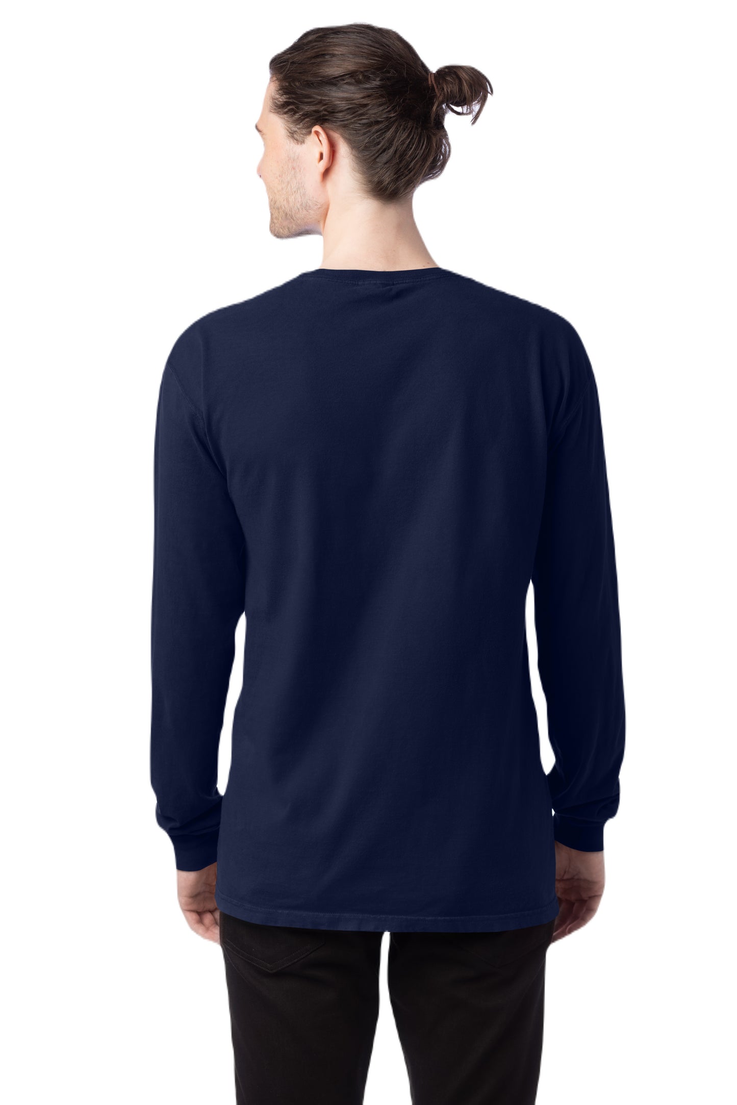 Unisex 100% Ringspun Cotton Garment-Dyed Long-Sleeve T-Shirt - Navy