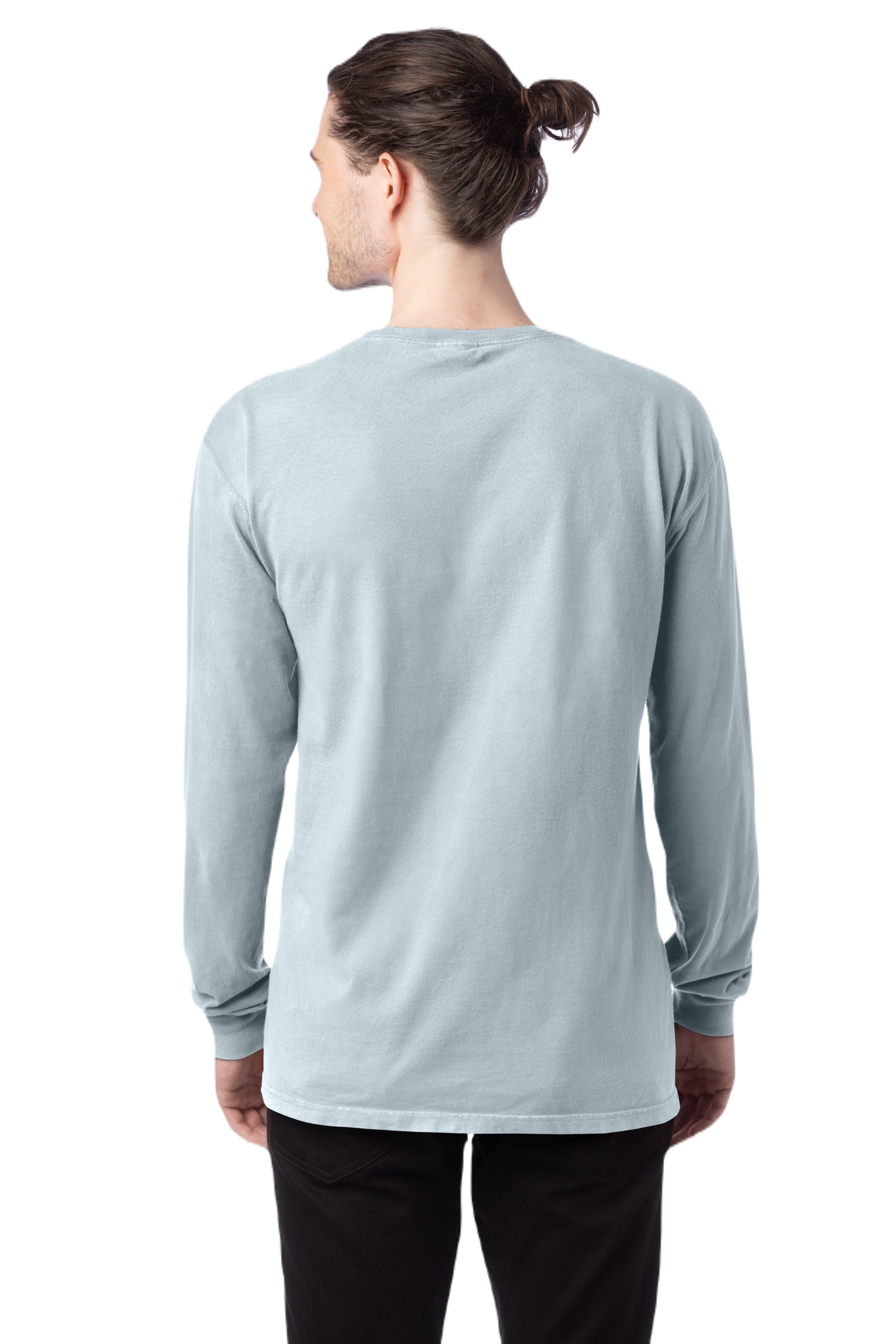 Unisex 100% Ringspun Cotton Garment-Dyed Long-Sleeve T-Shirt - Soothing Blue
