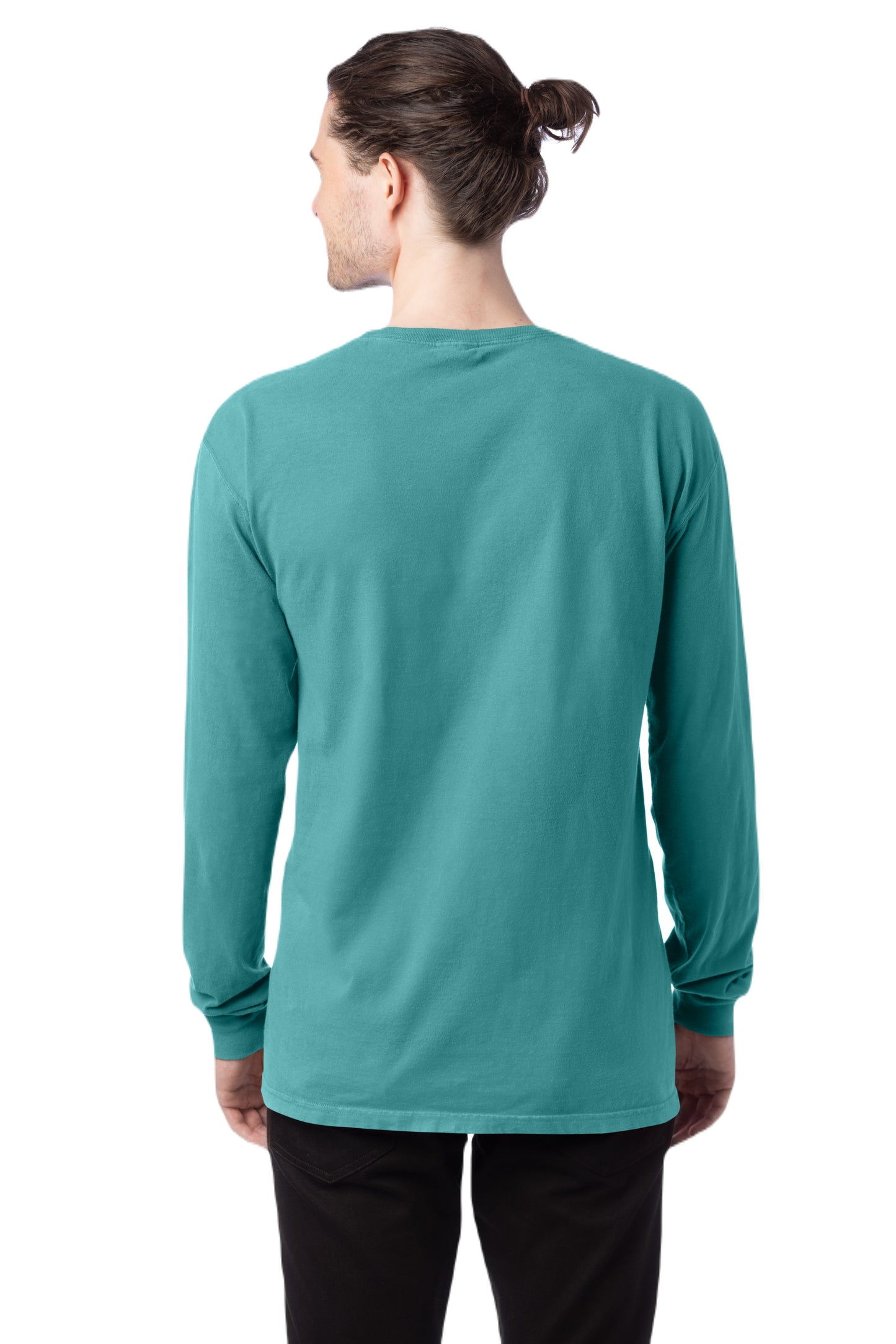 Unisex 100% Ringspun Cotton Garment-Dyed Long-Sleeve T-Shirt - Spanish Moss