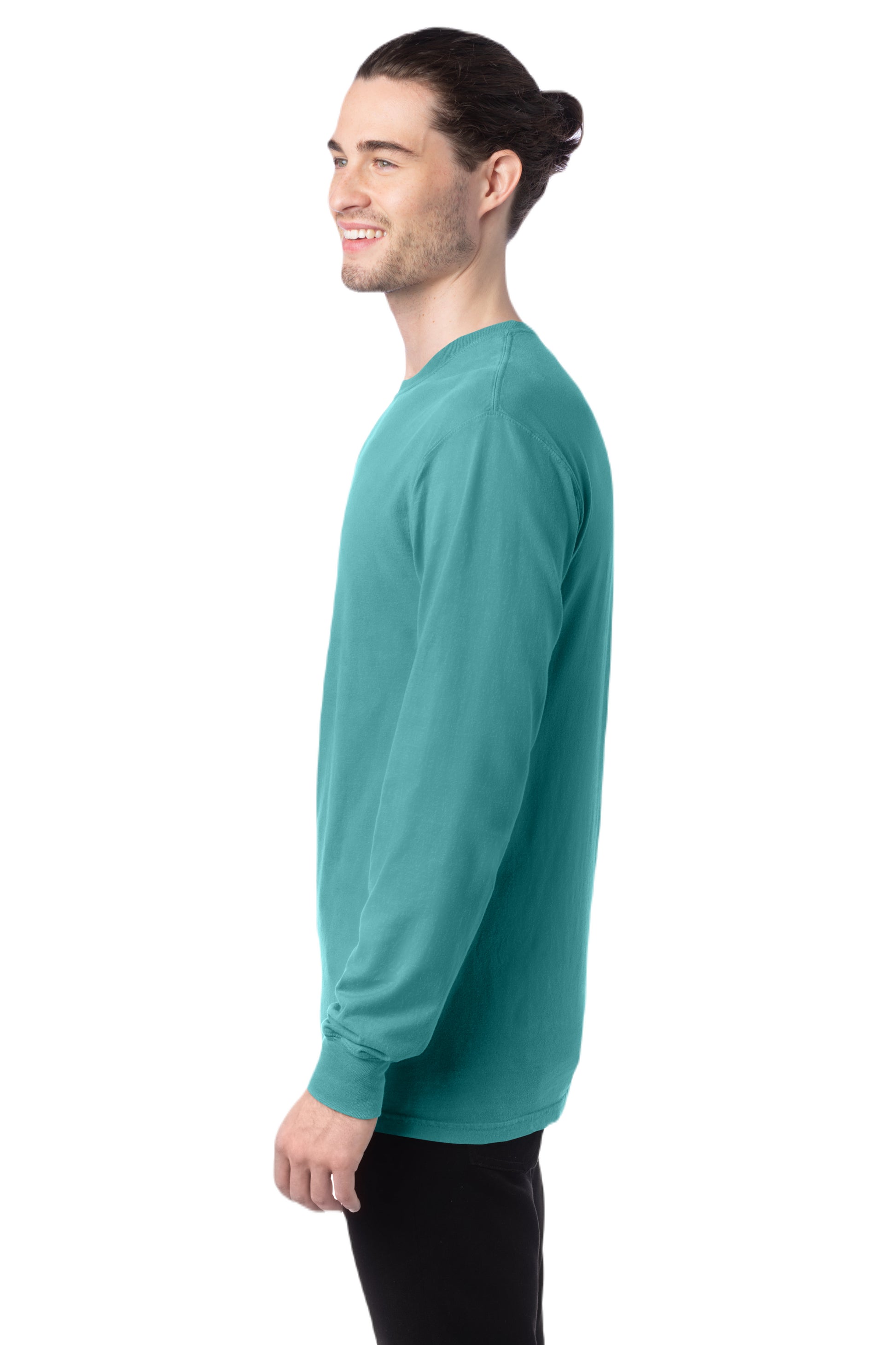 Unisex 100% Ringspun Cotton Garment-Dyed Long-Sleeve T-Shirt - Spanish Moss