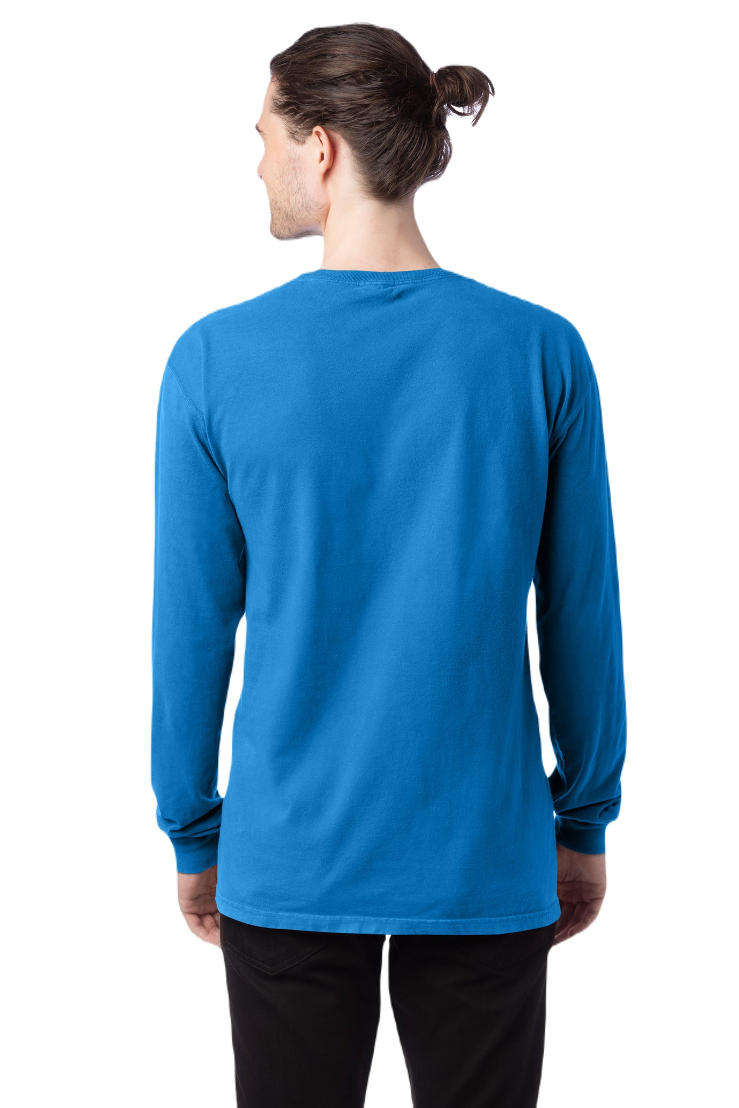 Unisex 100% Ringspun Cotton Garment-Dyed Long-Sleeve T-Shirt - Summer Sky Blue