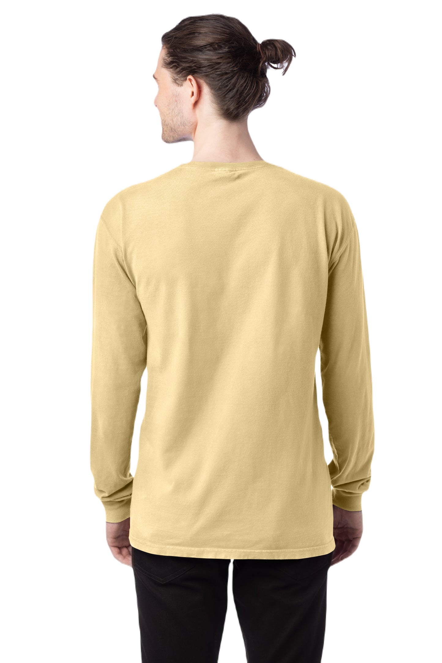 Unisex 100% Ringspun Cotton Garment-Dyed Long-Sleeve T-Shirt - Summer Squash Yellow