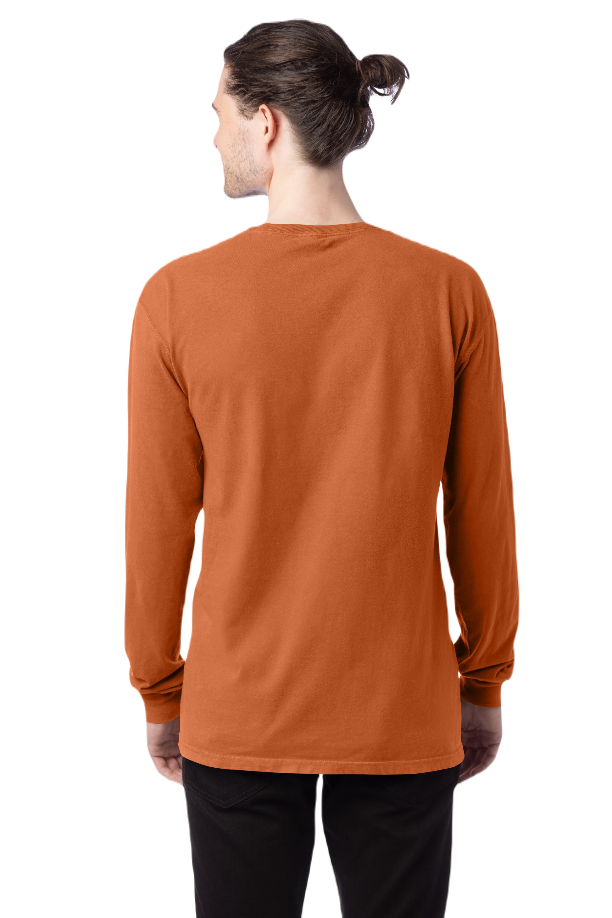 Unisex 100% Ringspun Cotton Garment-Dyed Long-Sleeve T-Shirt - Texas Orange