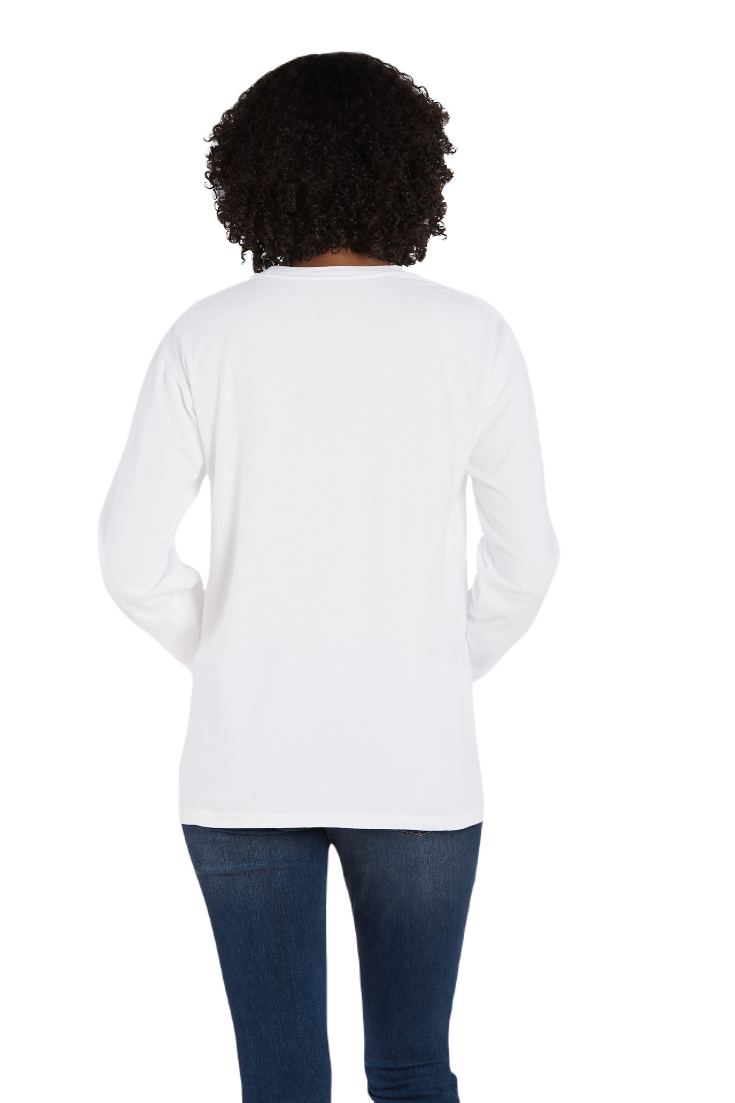 Unisex 100% Ringspun Cotton Garment-Dyed Long-Sleeve T-Shirt with Pocket - White