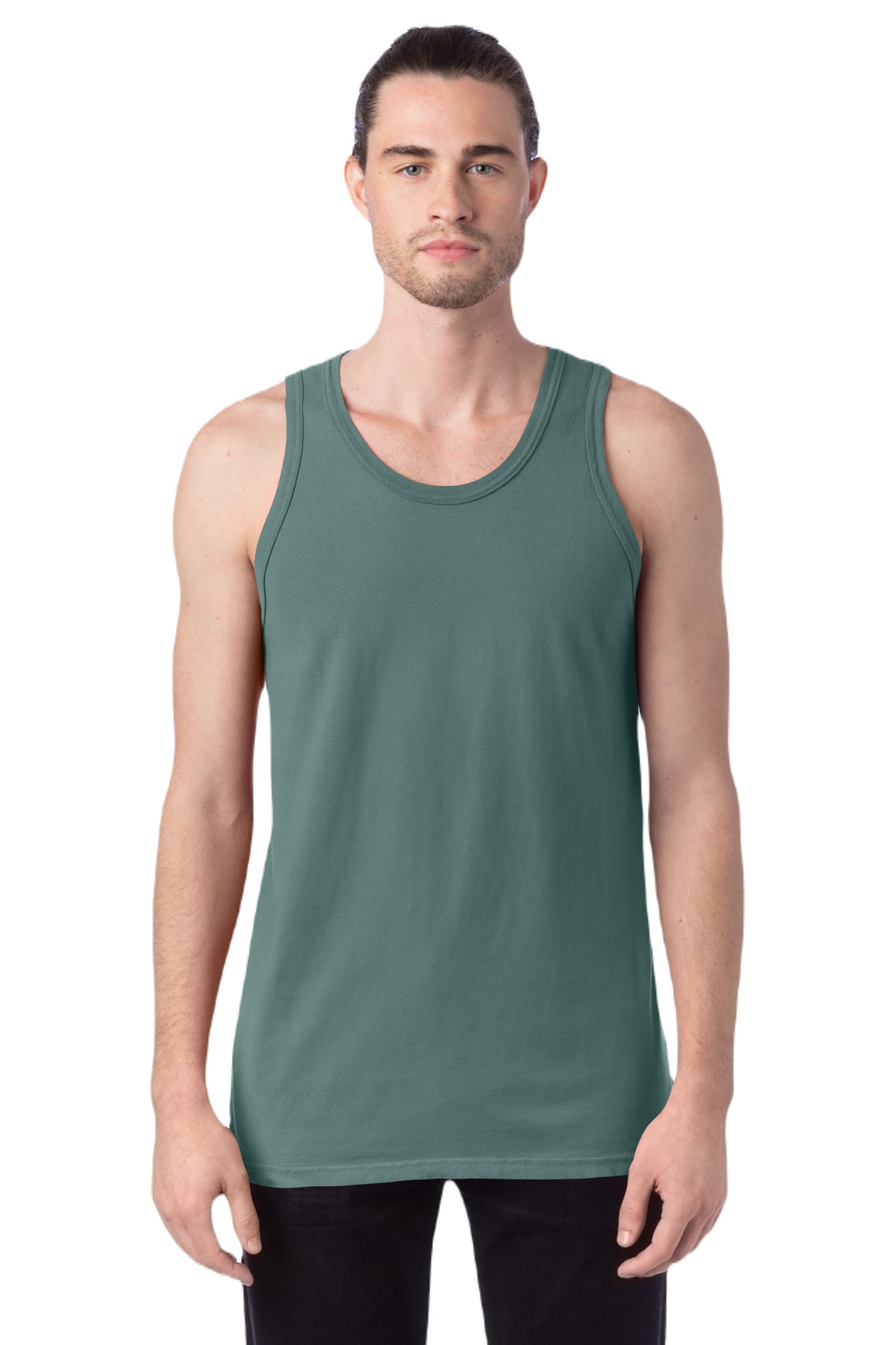 Unisex 100% Ringspun Cotton Garment-Dyed Tank - Cypress Green