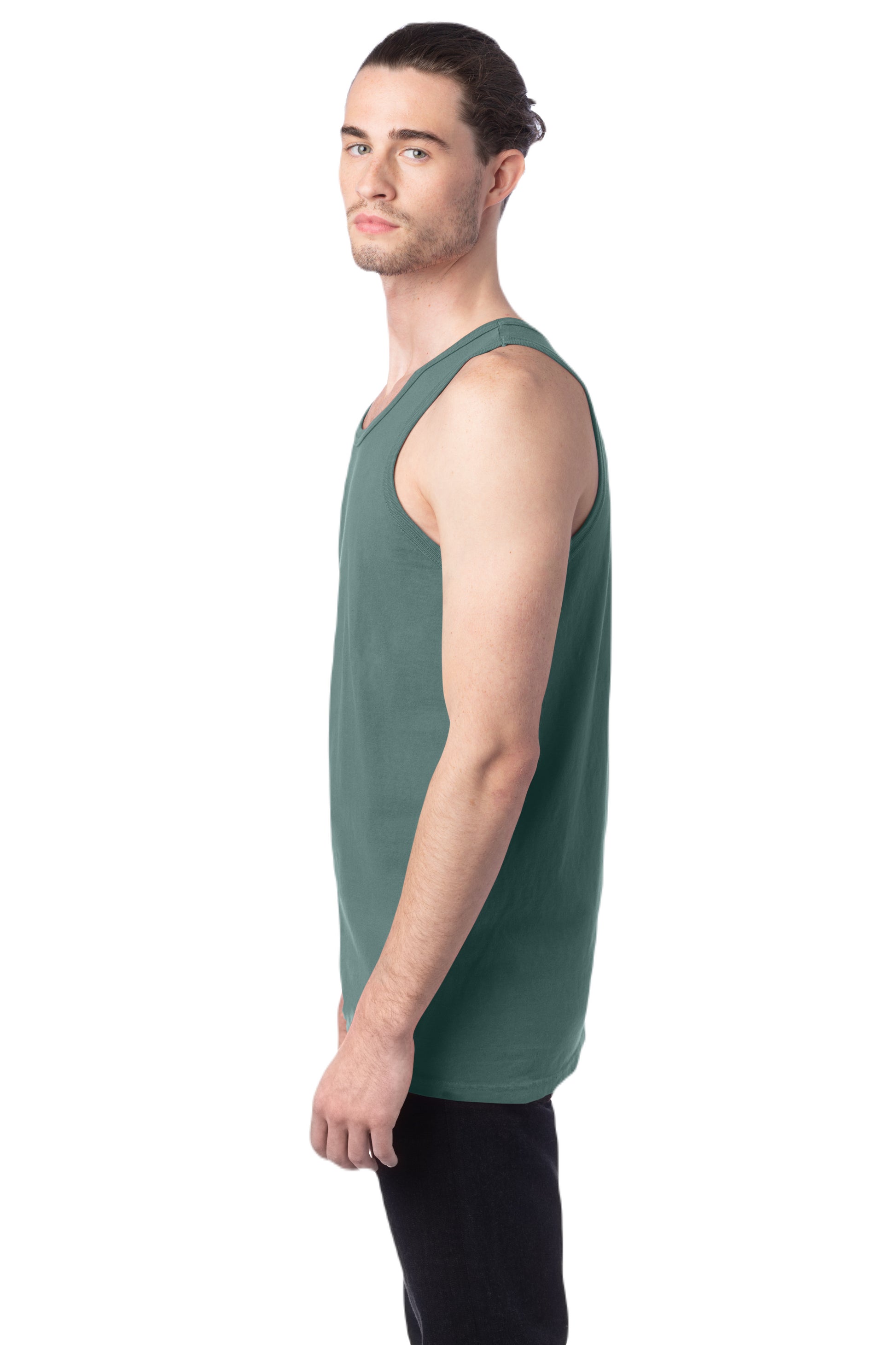Unisex 100% Ringspun Cotton Garment-Dyed Tank - Cypress Green