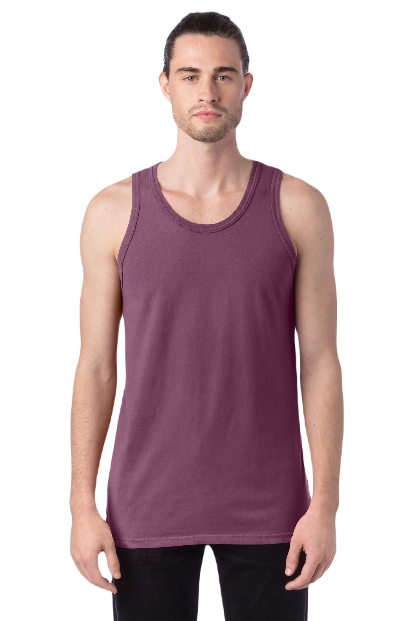 Unisex 100% Ringspun Cotton Garment-Dyed Tank - Purple Plm Raisn