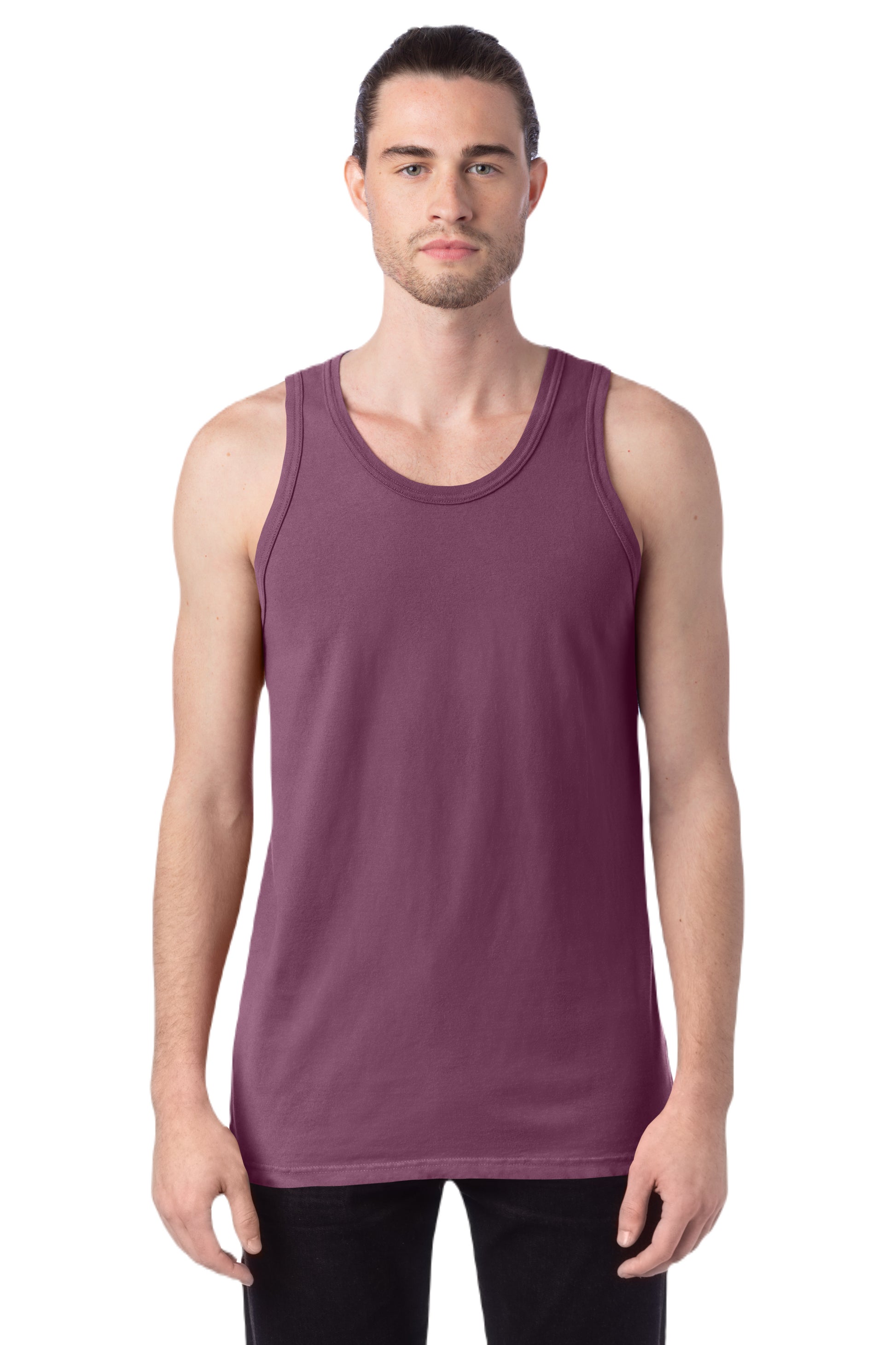 Unisex 100% Ringspun Cotton Garment-Dyed Tank - Purple Plm Raisn