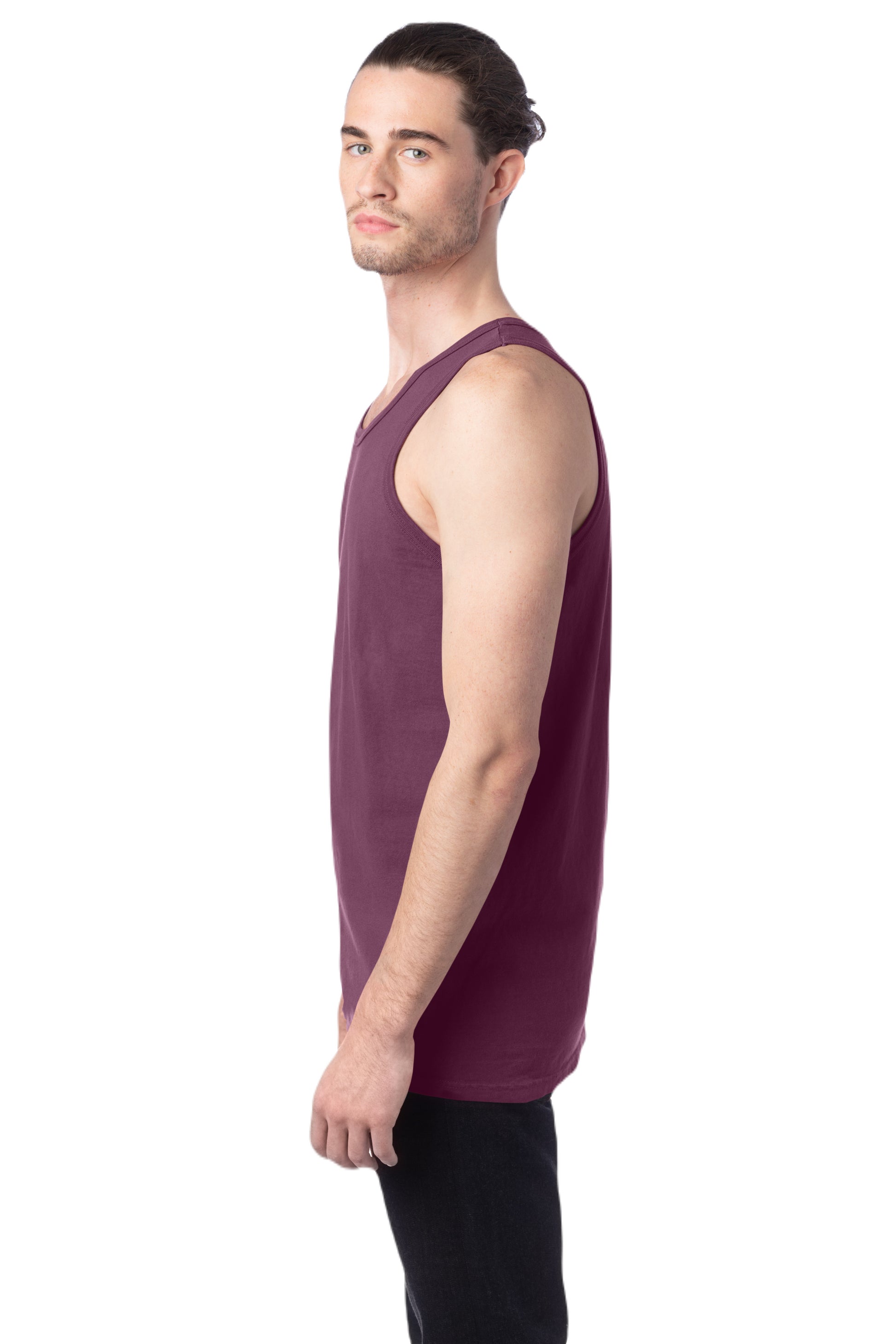 Unisex 100% Ringspun Cotton Garment-Dyed Tank - Purple Plm Raisn