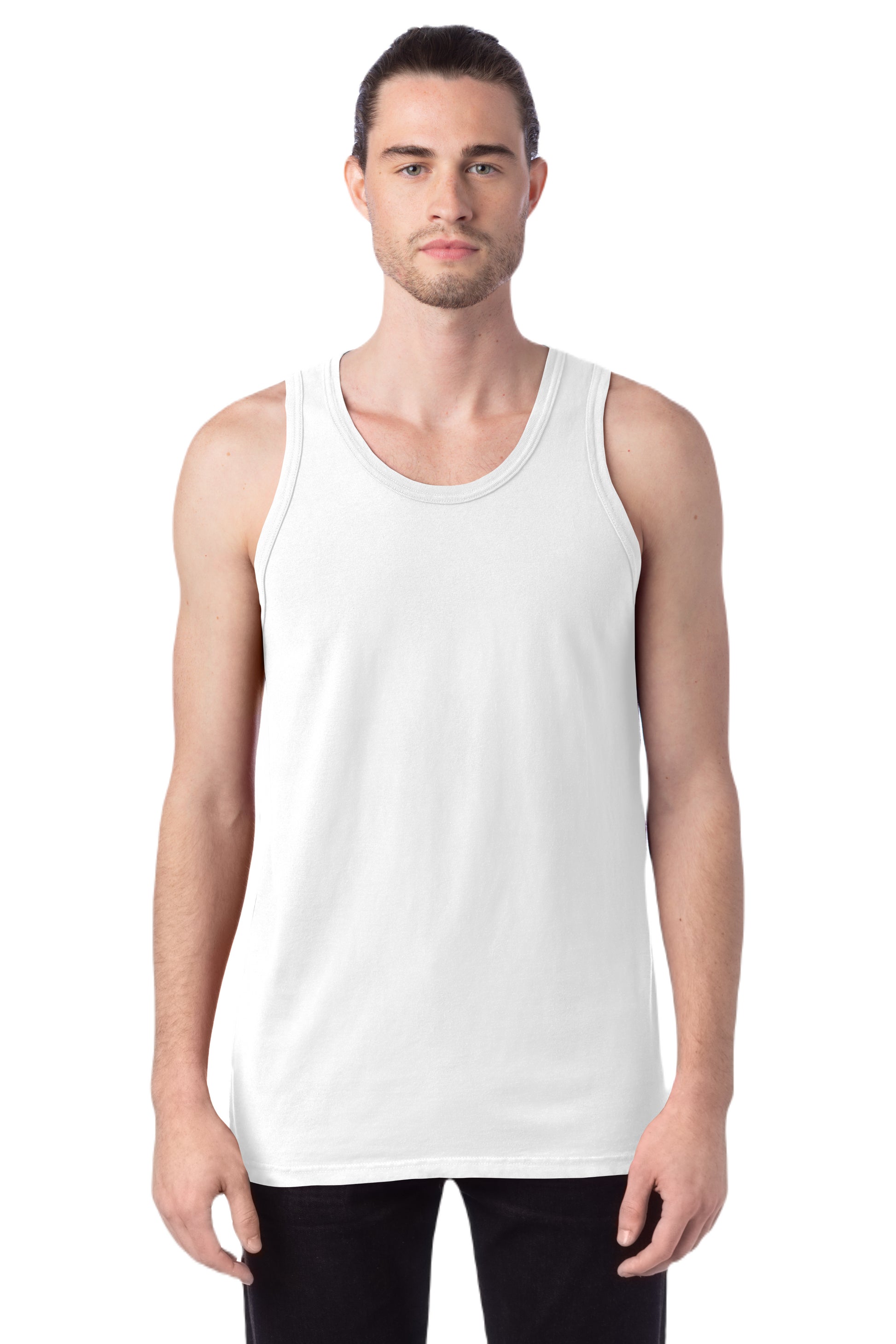 Unisex 100% Ringspun Cotton Garment-Dyed Tank - White