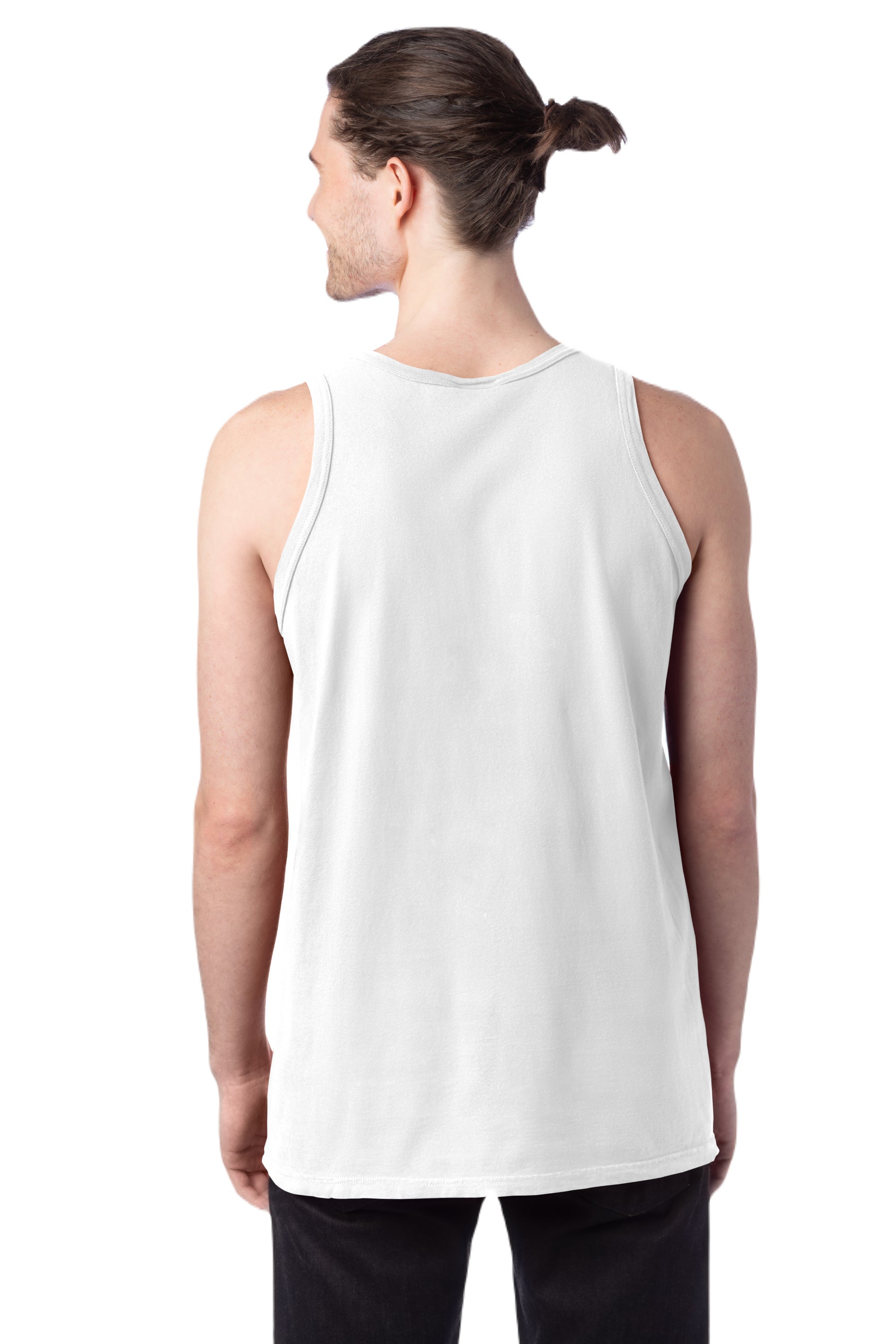 Unisex 100% Ringspun Cotton Garment-Dyed Tank - White