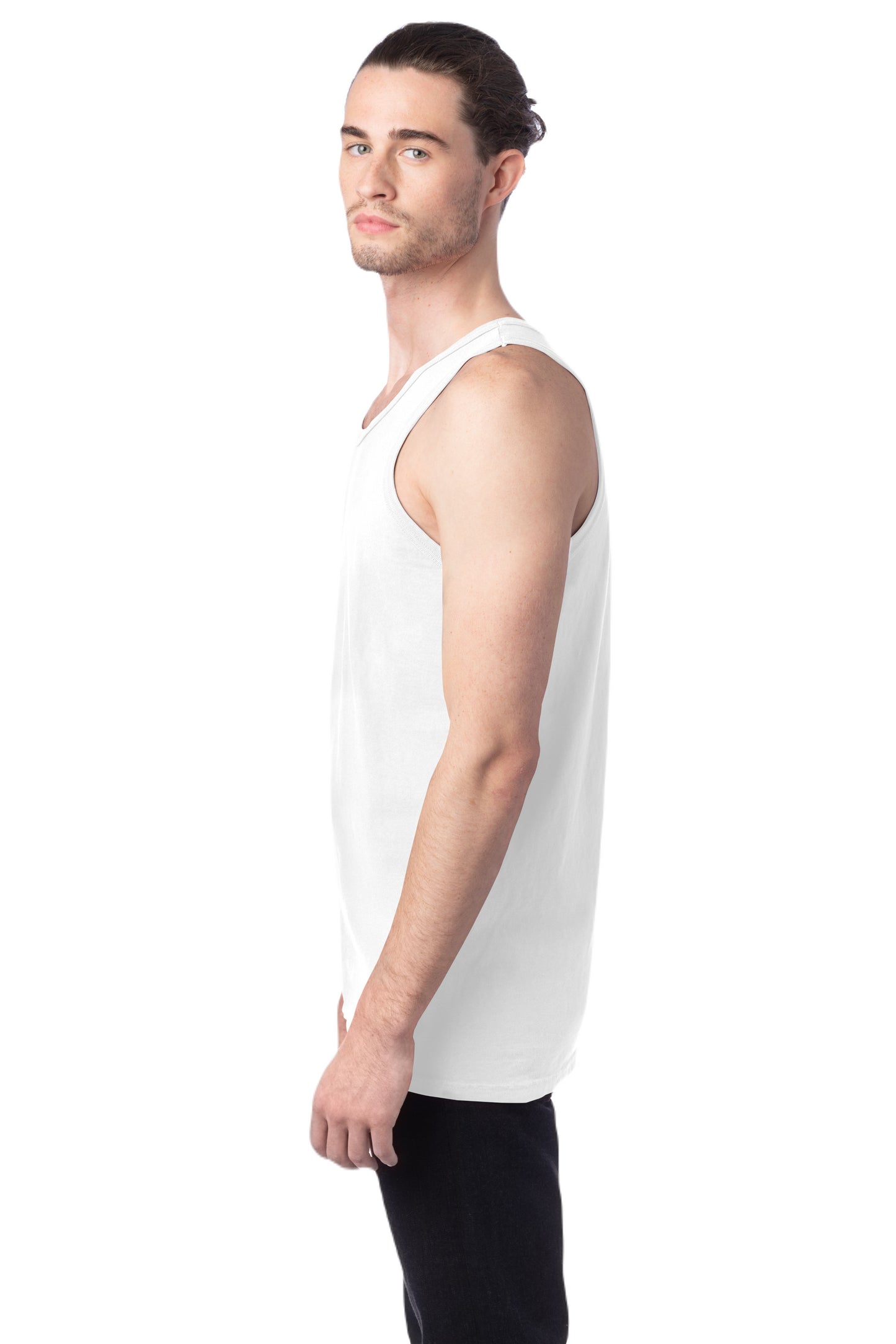 Unisex 100% Ringspun Cotton Garment-Dyed Tank - White