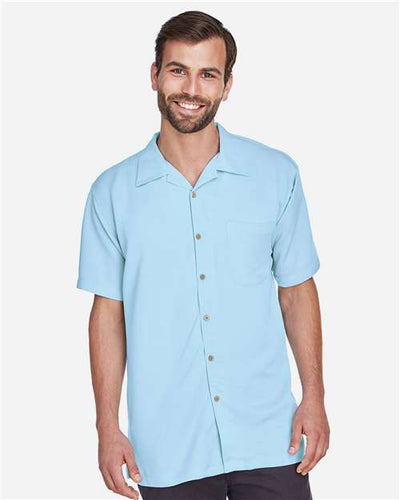 Harriton M570 Cloud Blue — on model front