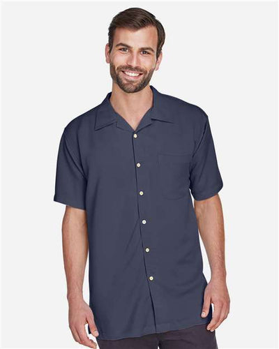 Harriton M570 Navy — on model front