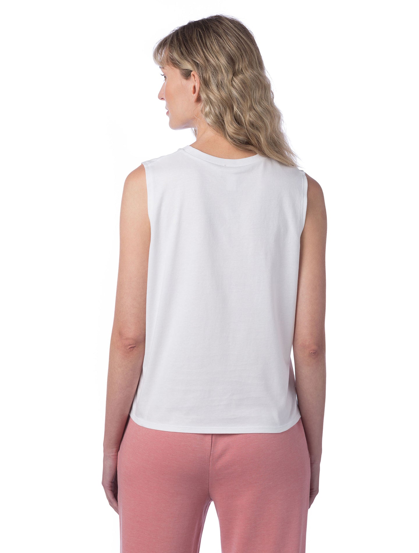 Women's Cotton Jersey Go-To Crop Muscle Tank - White