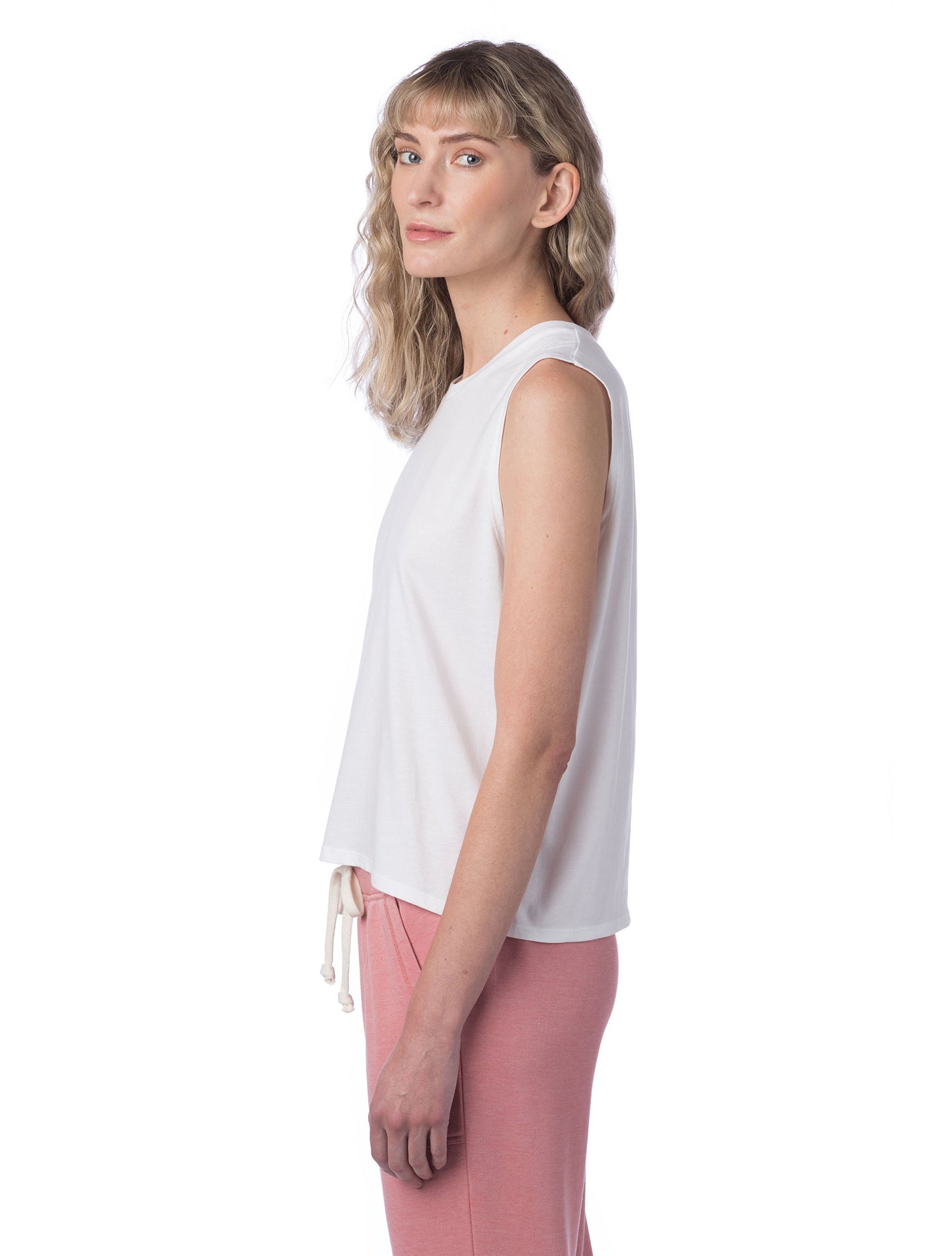 Women's Cotton Jersey Go-To Crop Muscle Tank - White