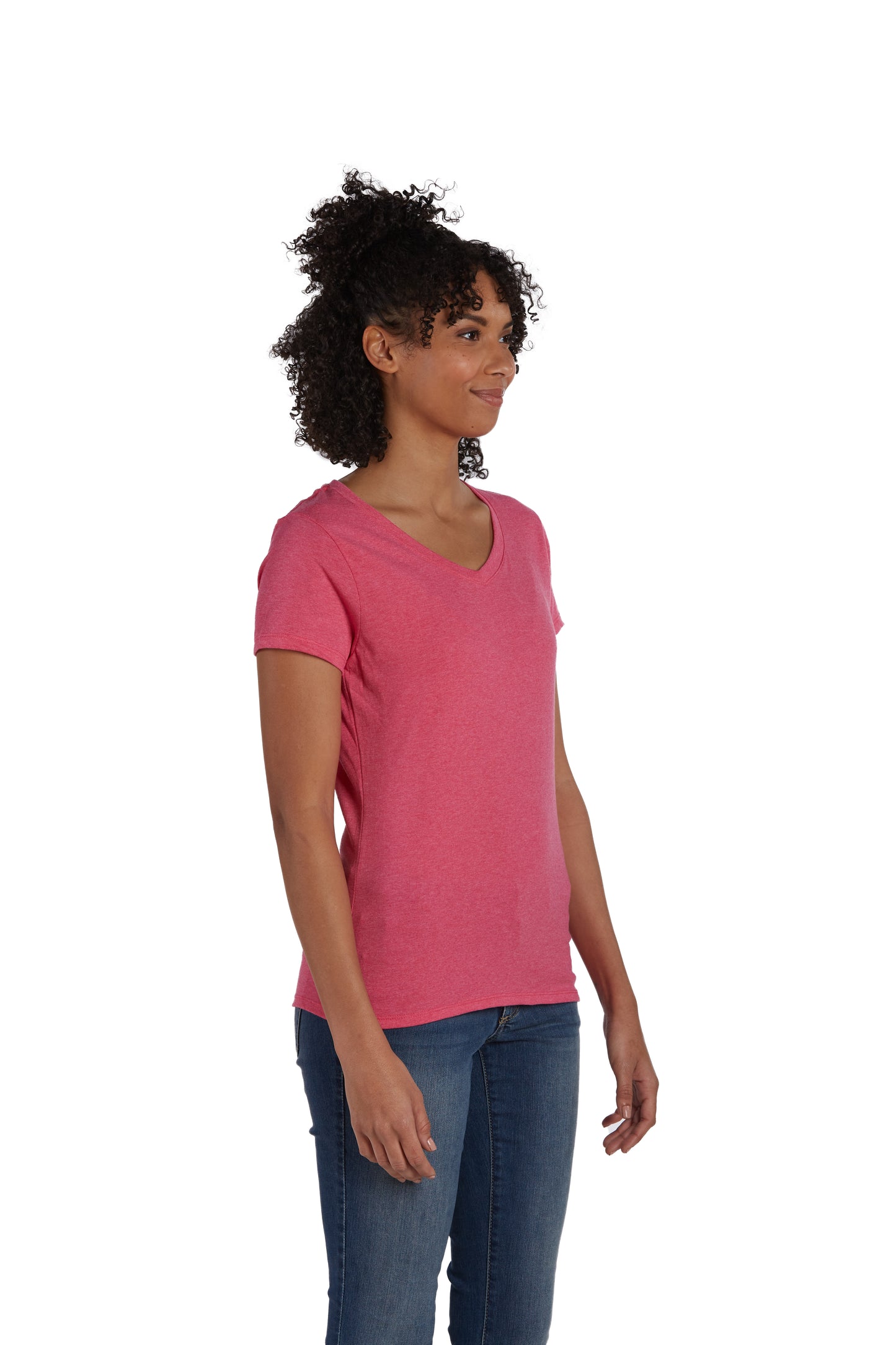 Women's Perfect-T Triblend Short Sleeve V-neck - Jzzbrry Pink Triblend