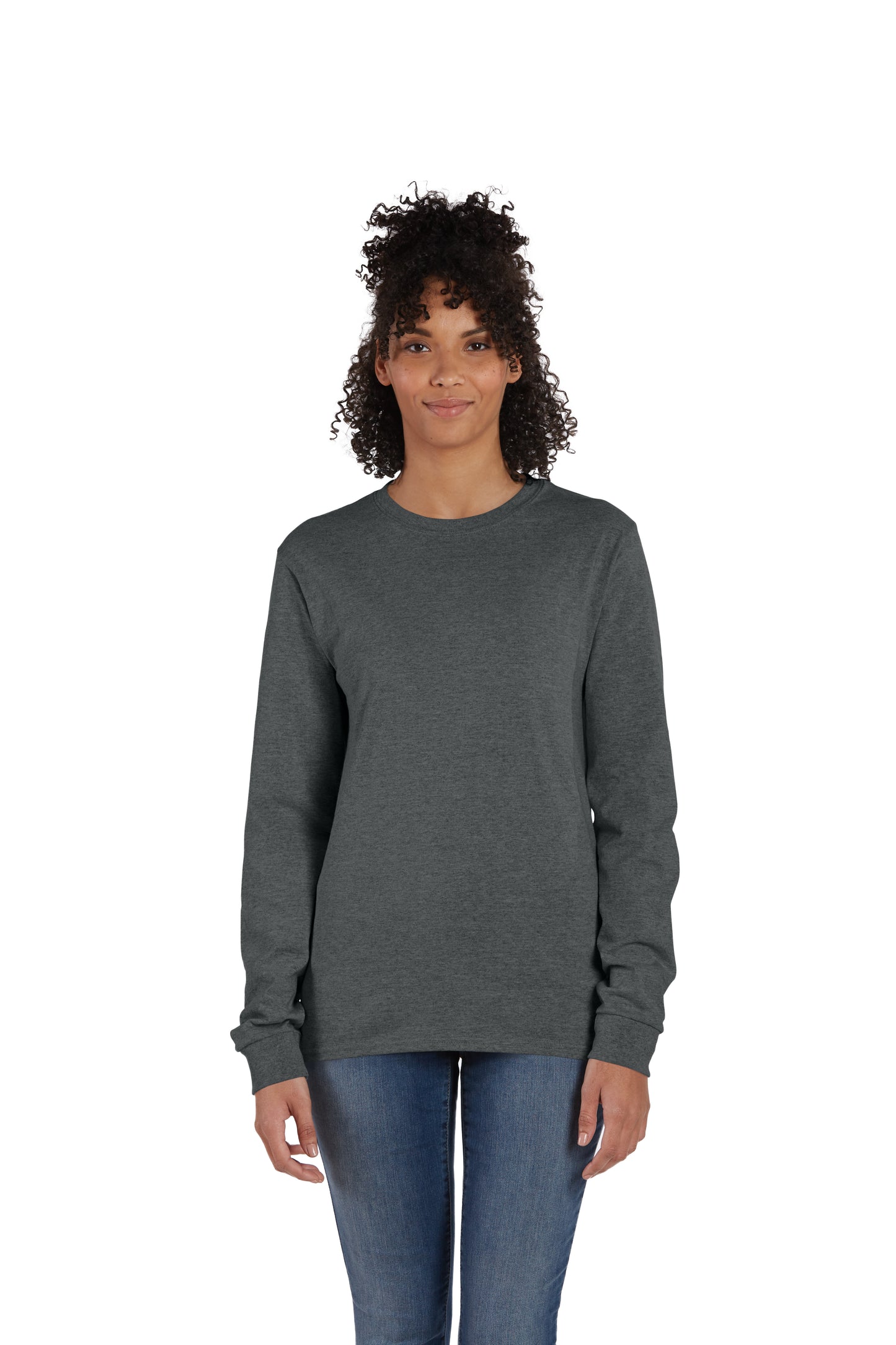 Essential-T Long Sleeve Tee - Charcoal Heather
