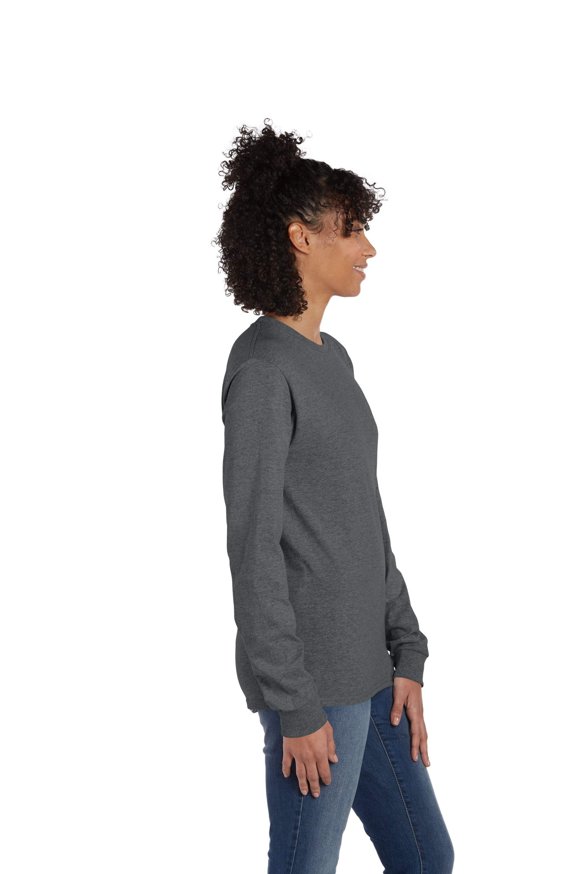 Essential-T Long Sleeve Tee - Charcoal Heather