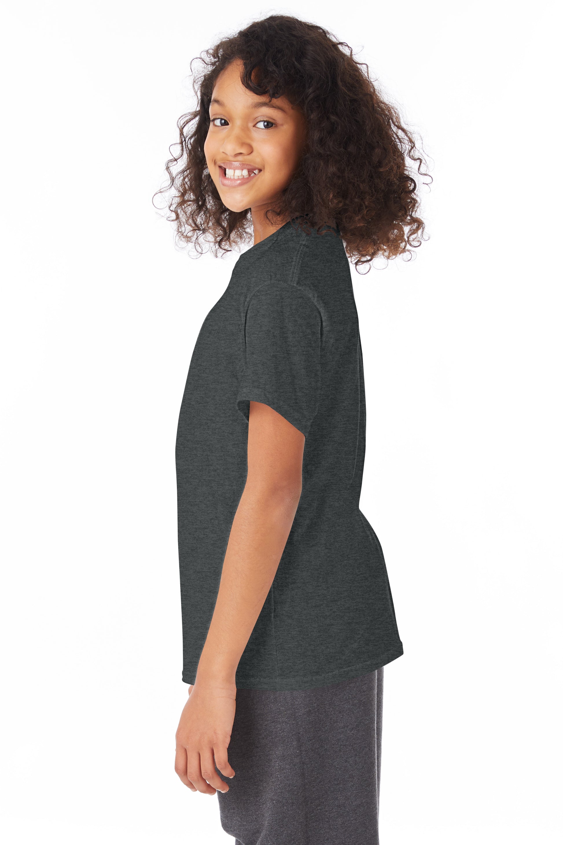 Youth 50/50 Ecosmart® Short Sleeve Tee - Charcoal Heather