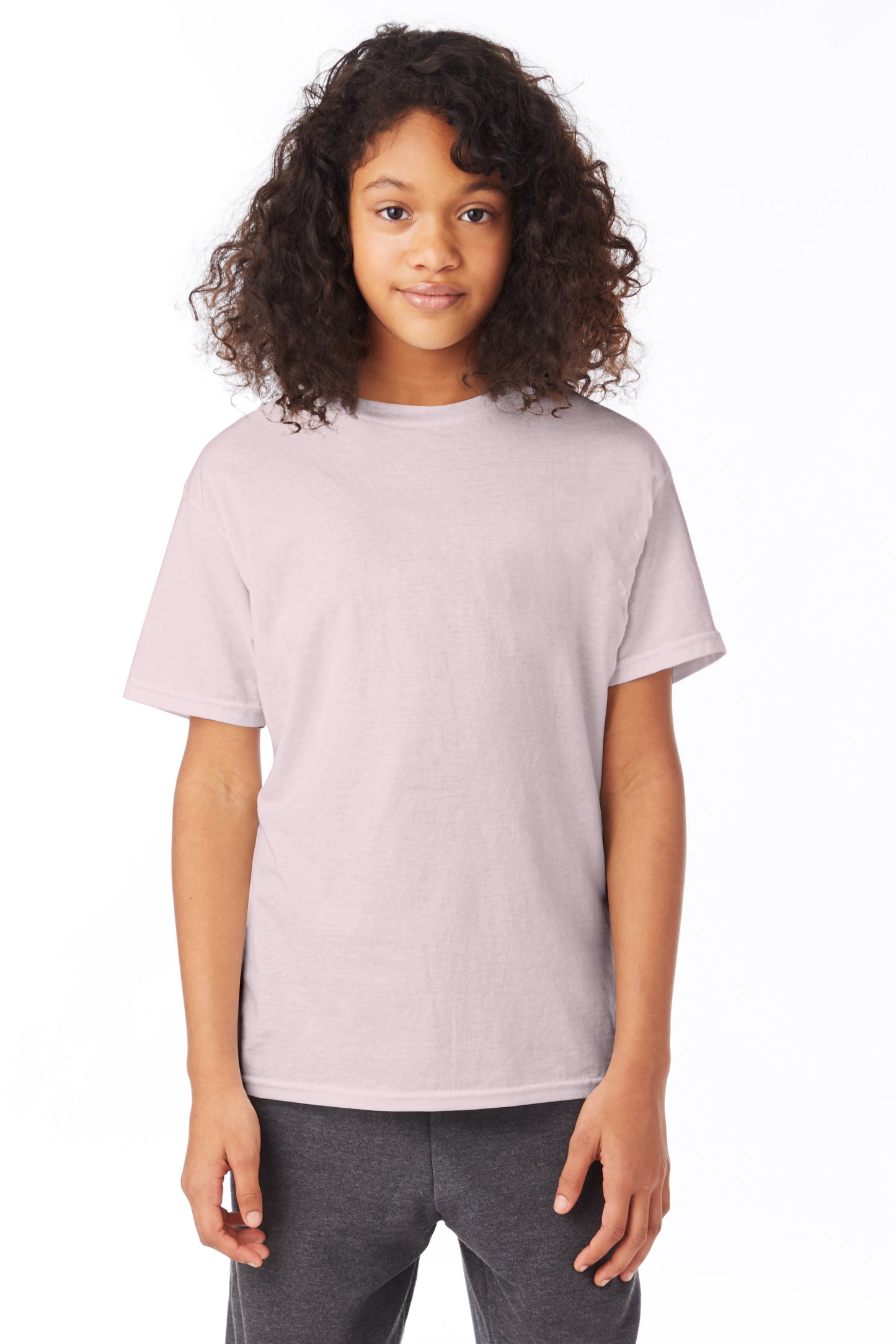 Youth 50/50 Ecosmart® Short Sleeve Tee - Pale Pink
