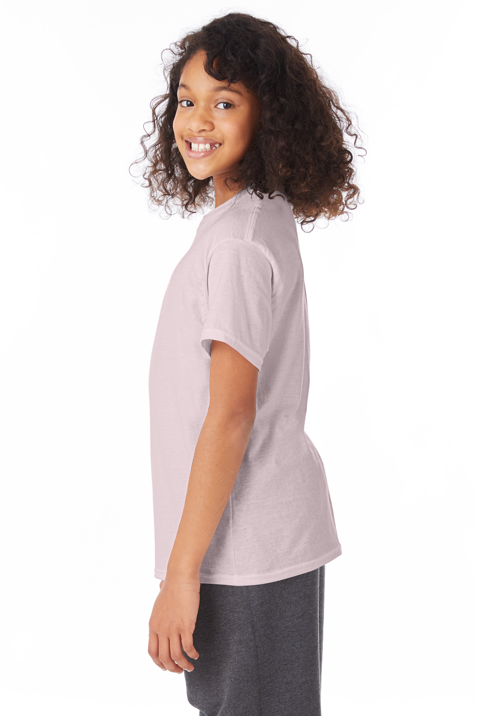 Youth 50/50 Ecosmart® Short Sleeve Tee - Pale Pink