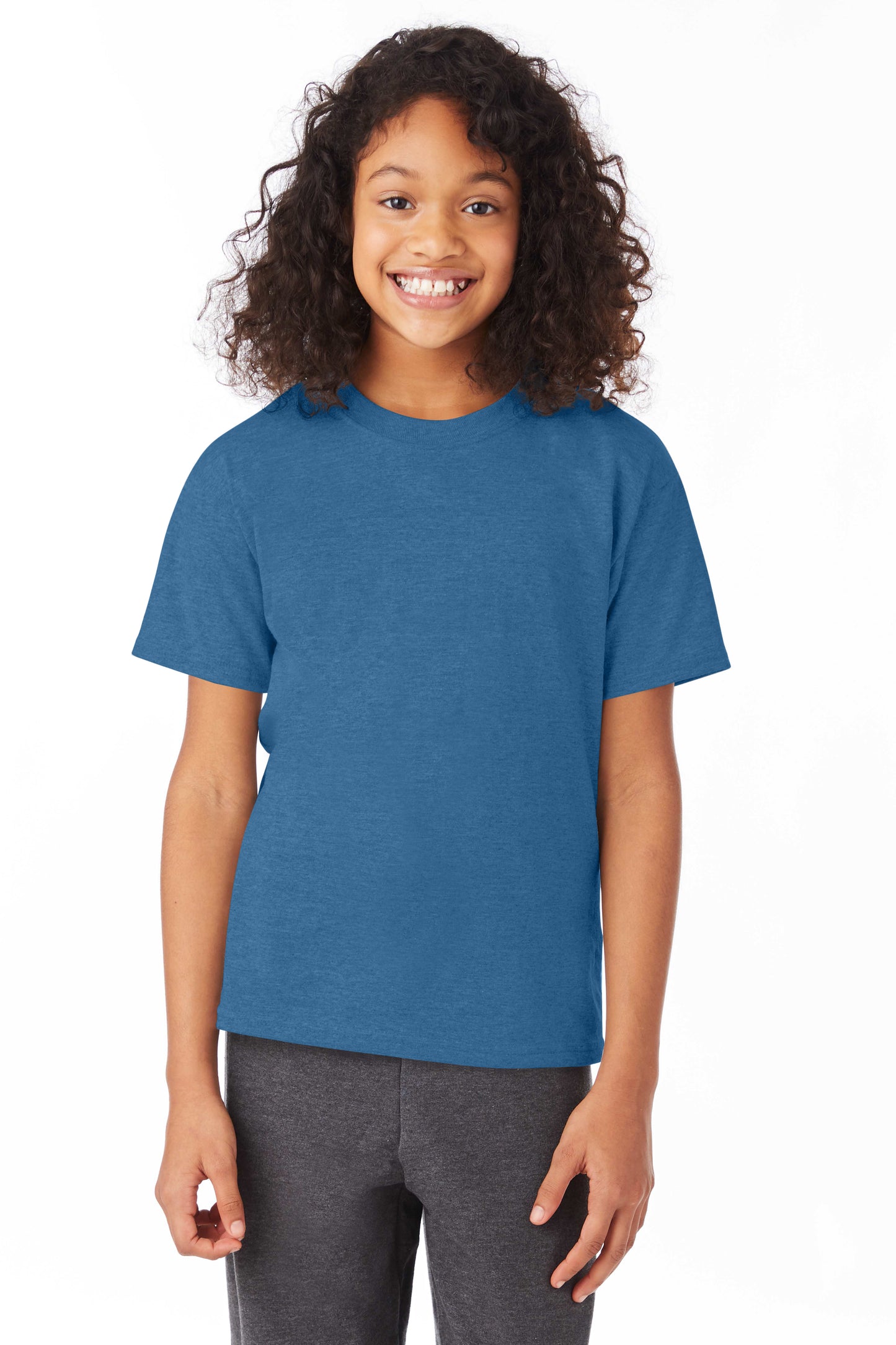 Youth 50/50 Ecosmart® Short Sleeve Tee - Heather Blue