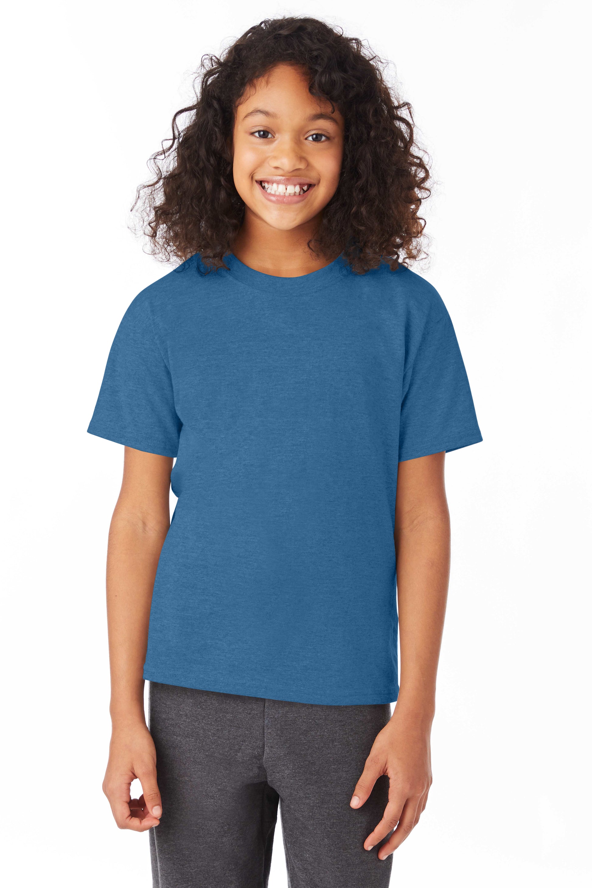 Youth 50/50 Ecosmart® Short Sleeve Tee - Heather Blue